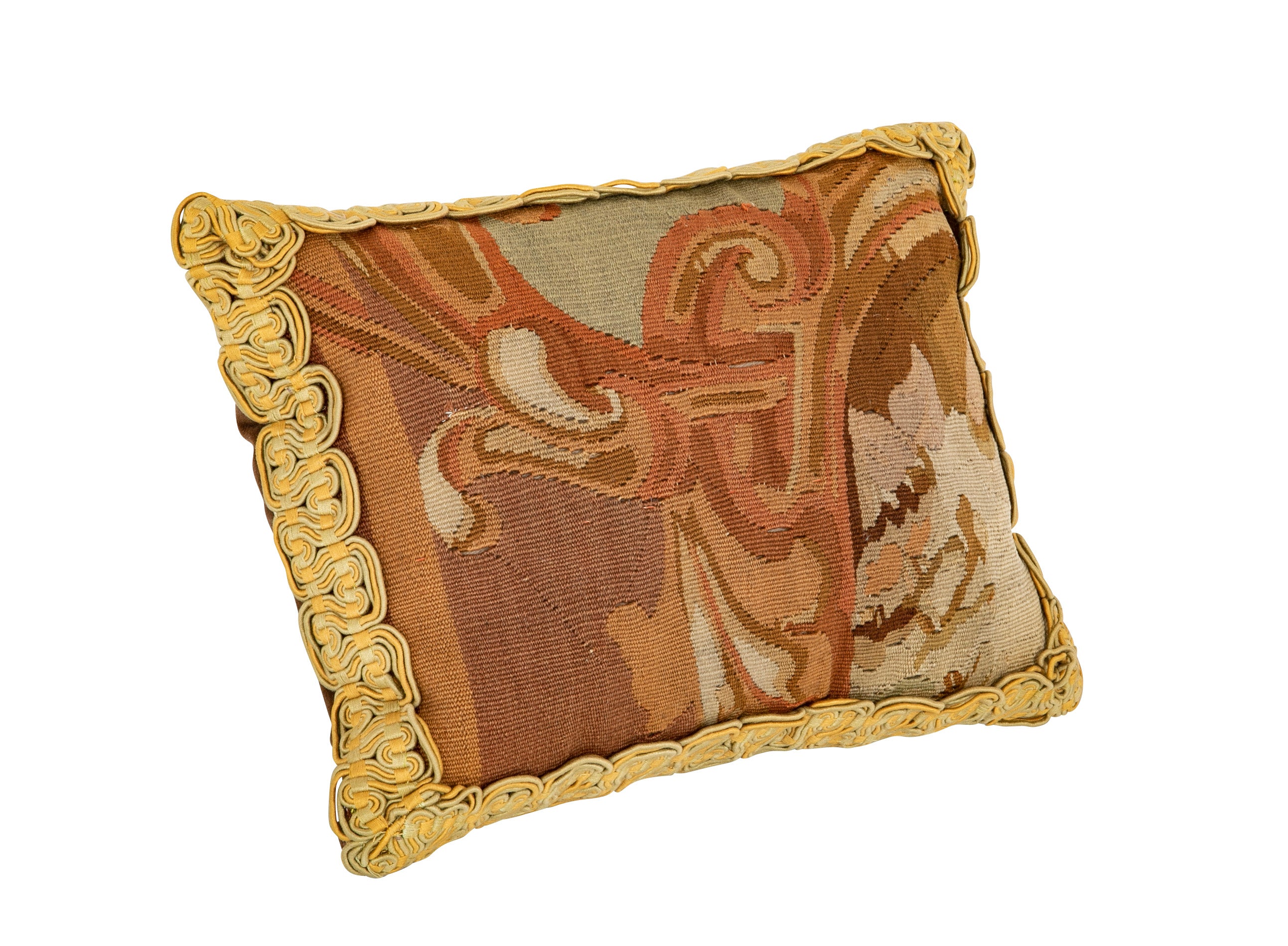 19th Century Aubusson Pillow with Antique Braiding