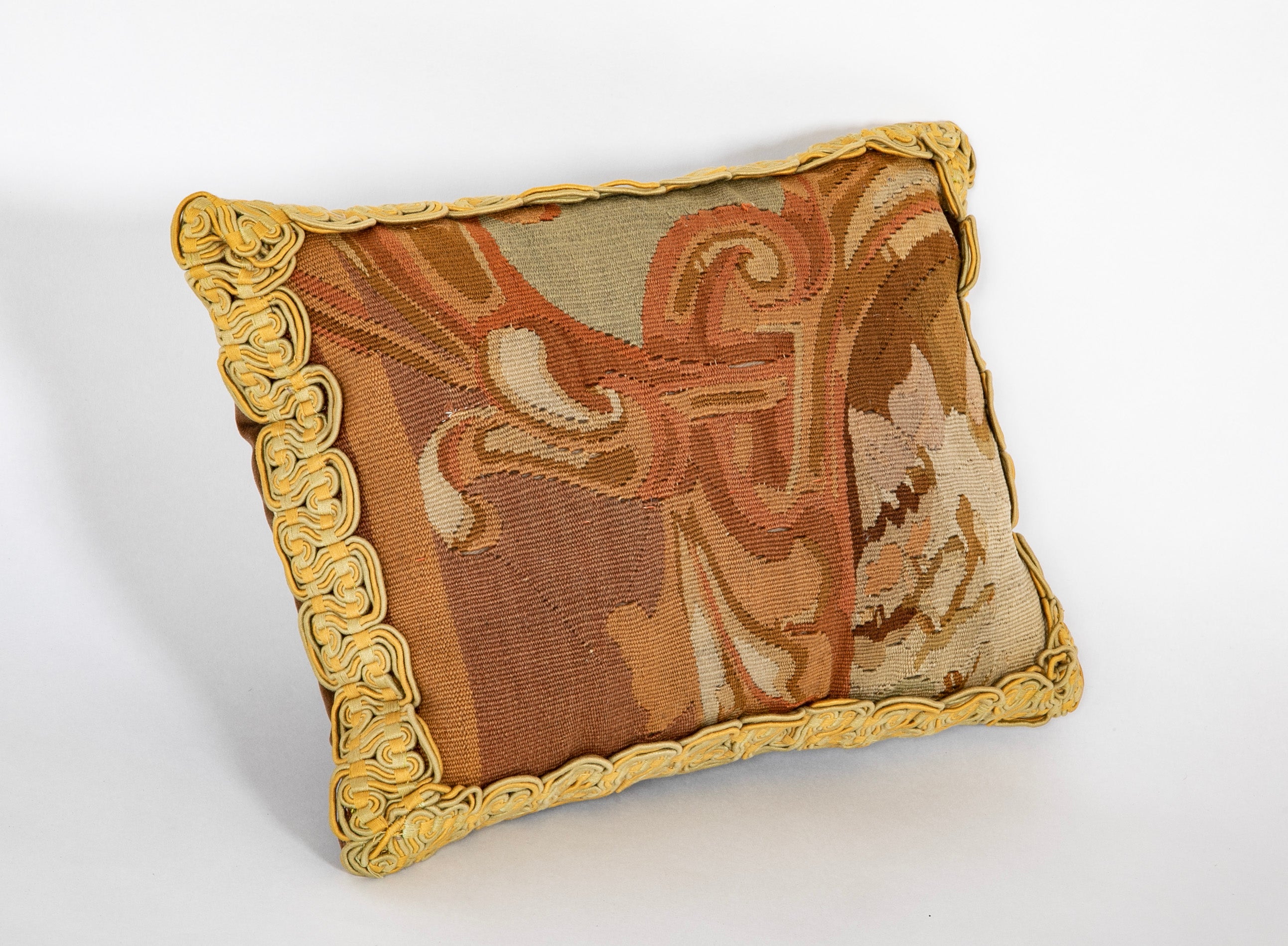 19th Century Aubusson Pillow with Antique Braiding