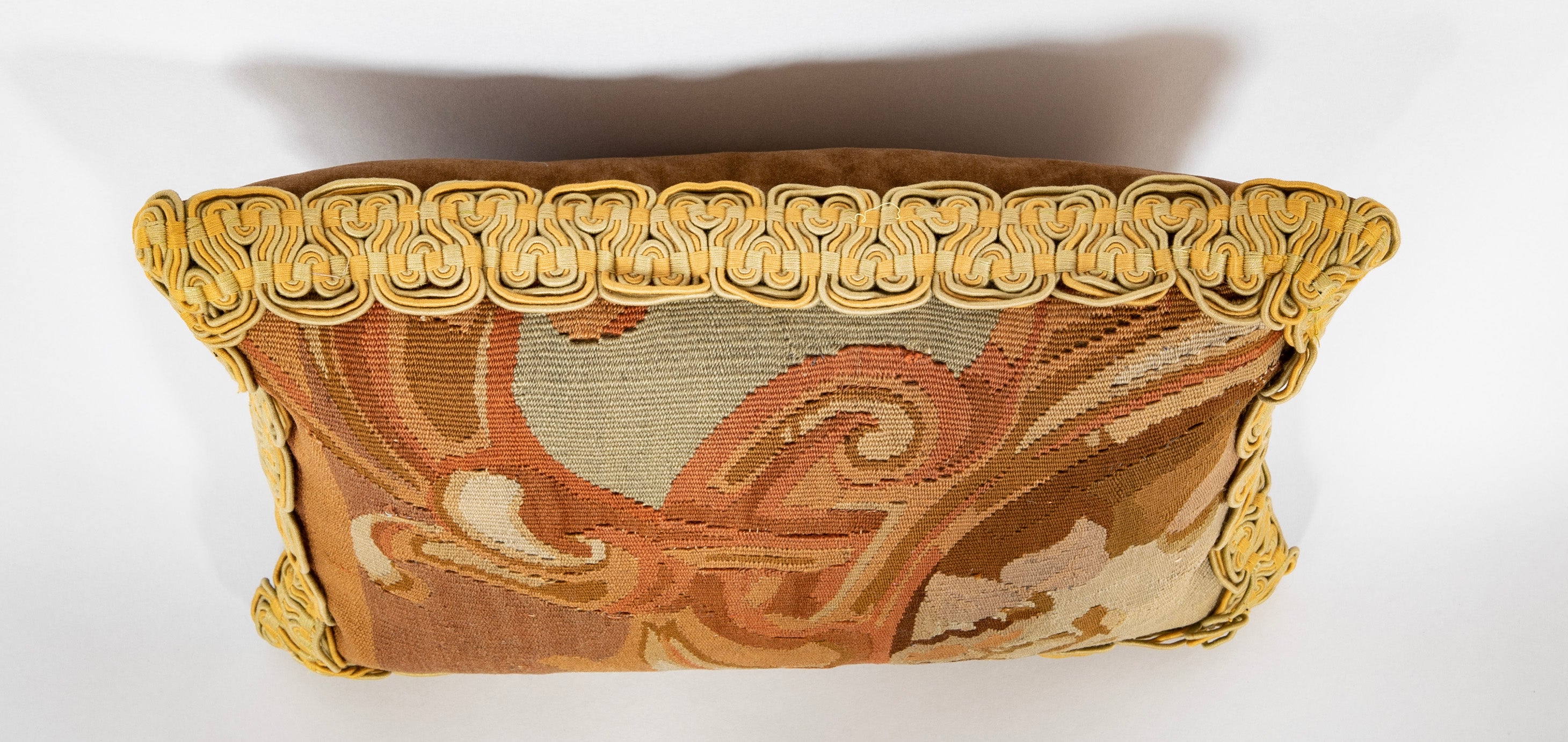19th Century Aubusson Pillow with Antique Braiding