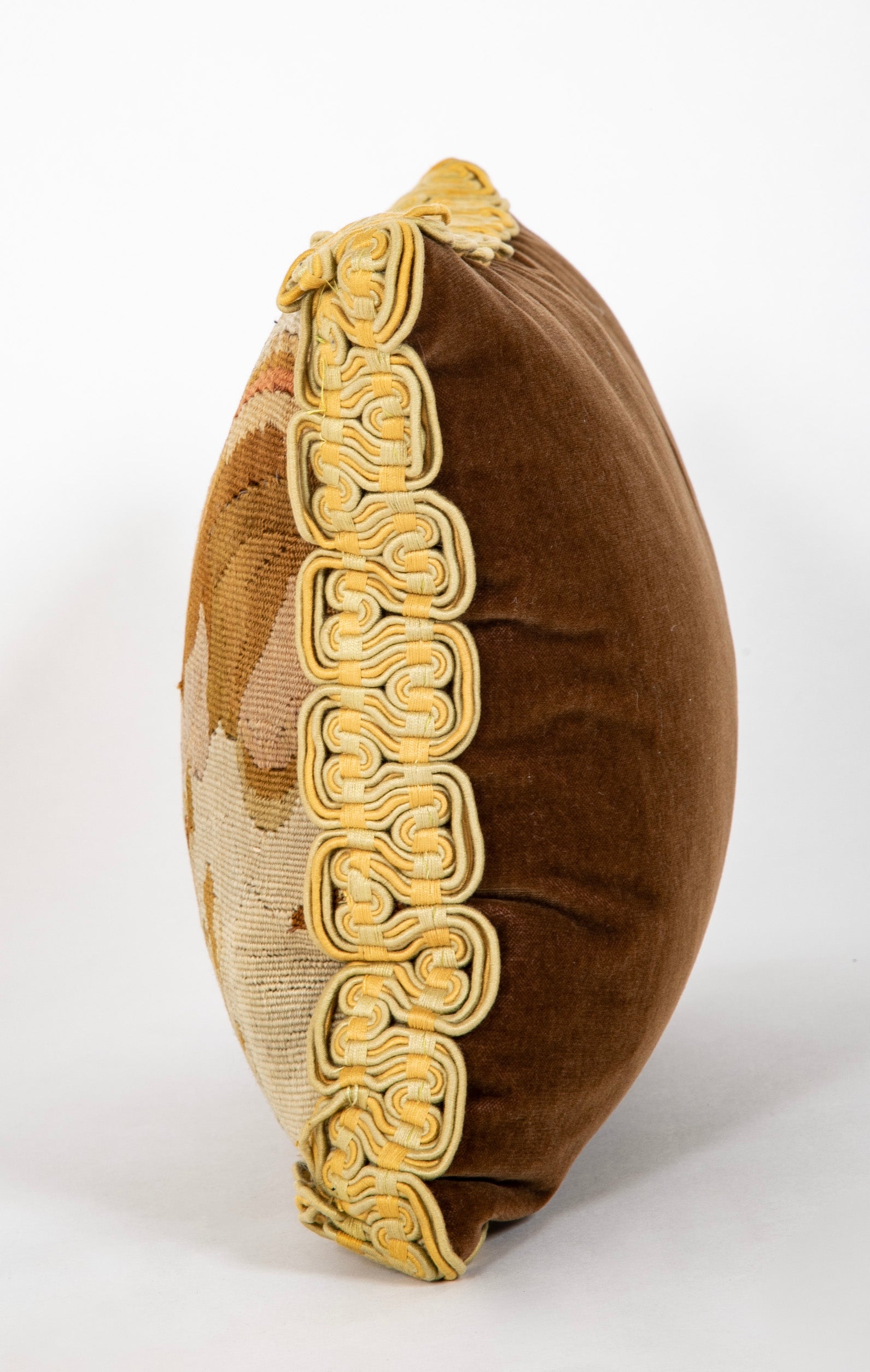 19th Century Aubusson Pillow with Antique Braiding