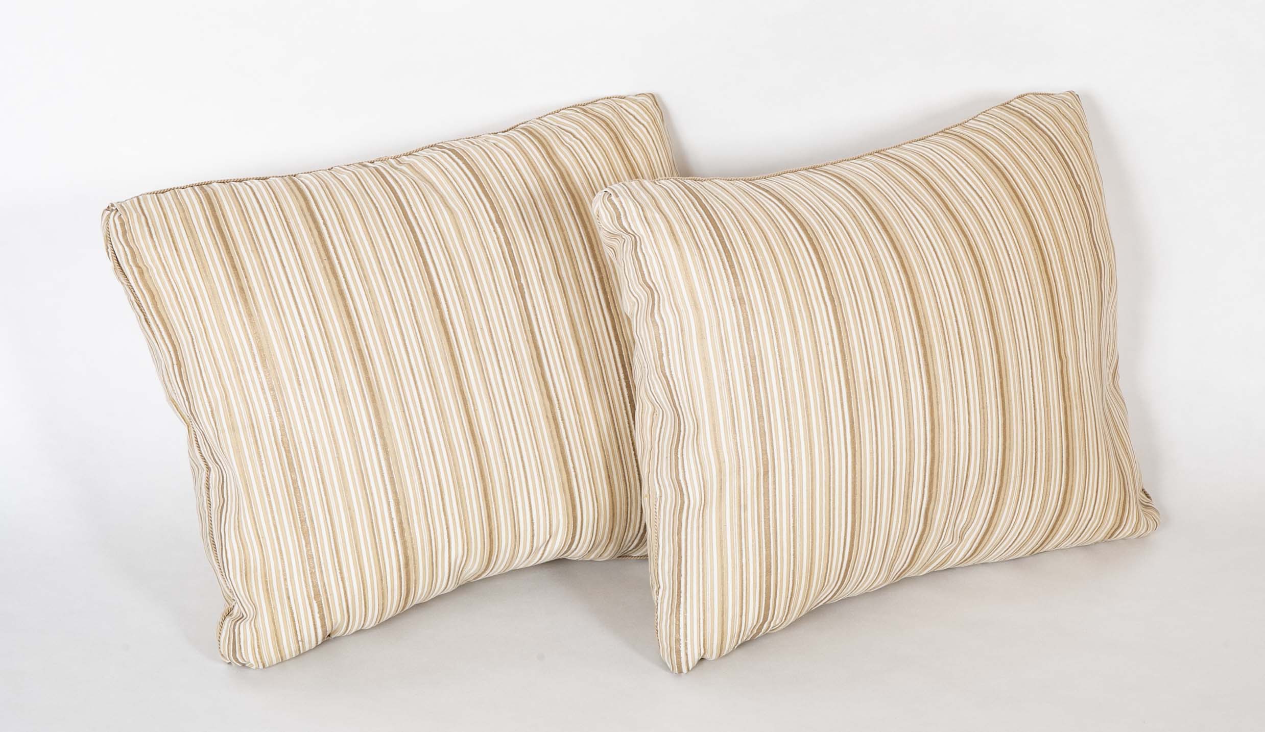 Pair of Cream & Gold Fortuny Malmaison Pattern Pillows - Priced Individually