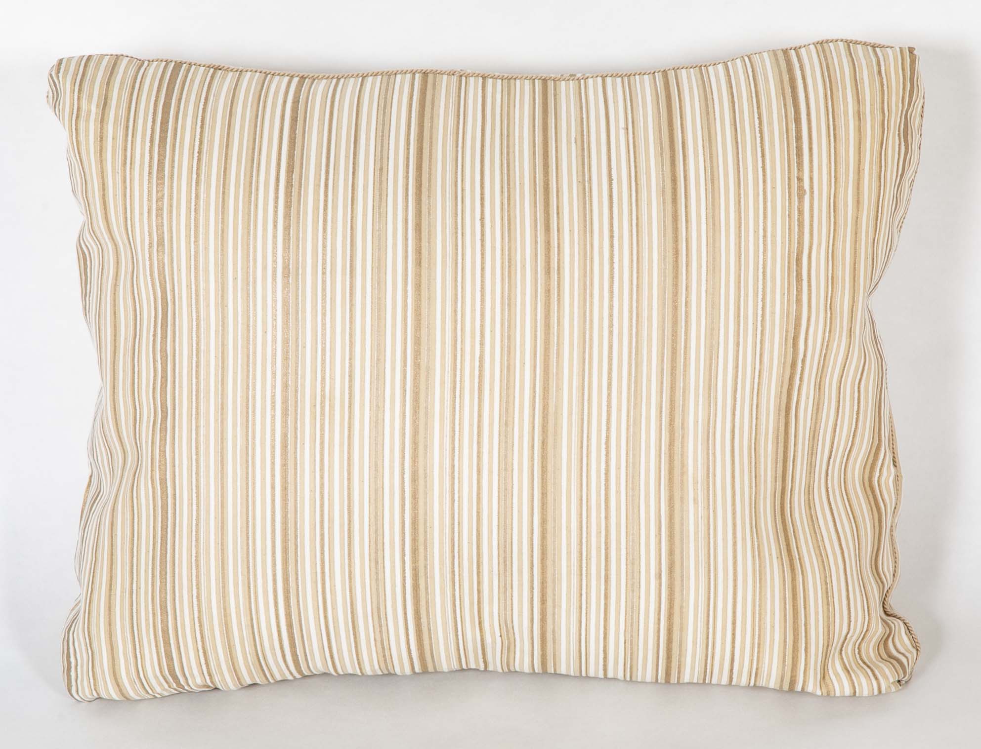 Pair of Cream & Gold Fortuny Malmaison Pattern Pillows - Priced Individually