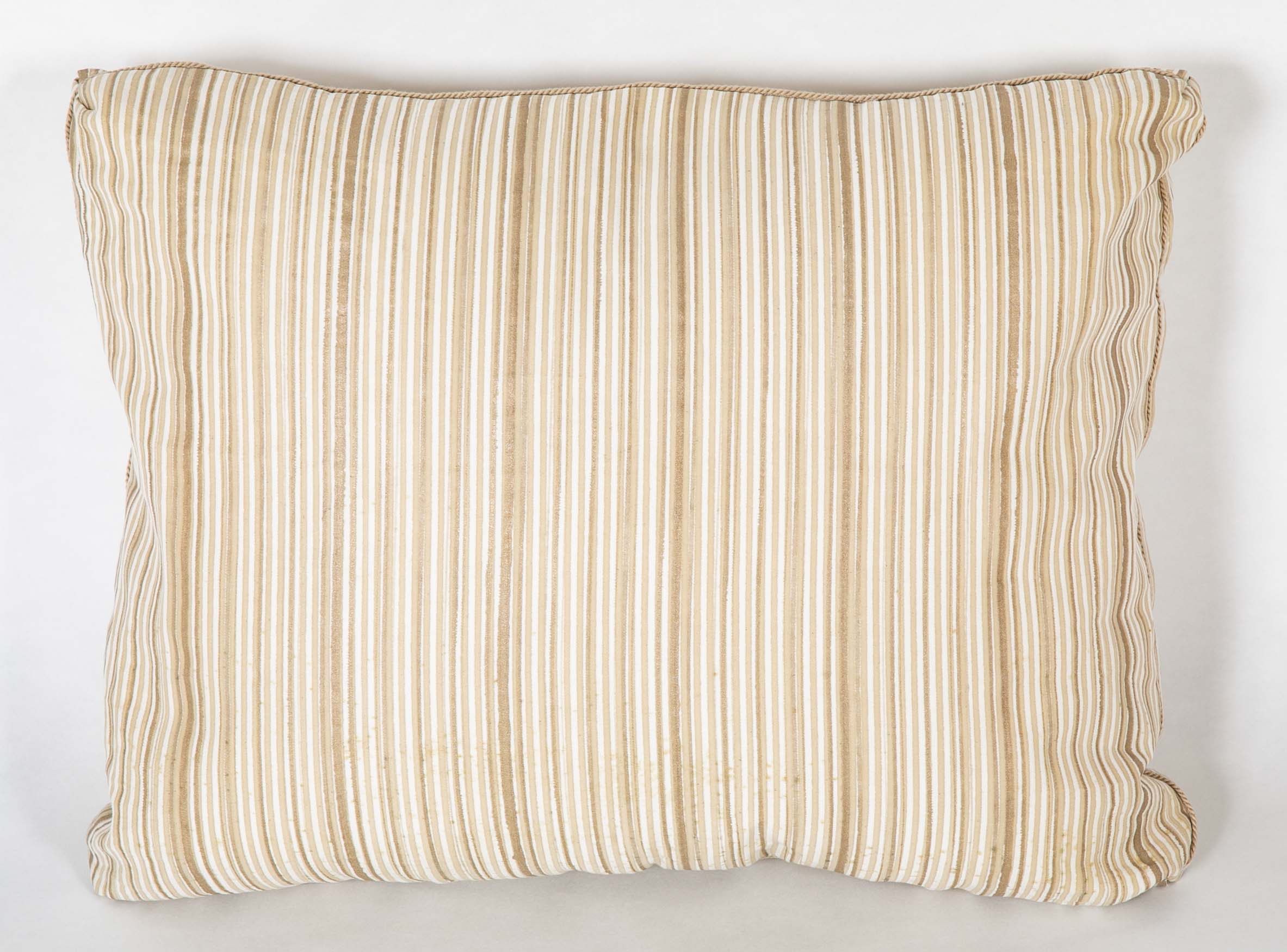 Pair of Cream & Gold Fortuny Malmaison Pattern Pillows - Priced Individually