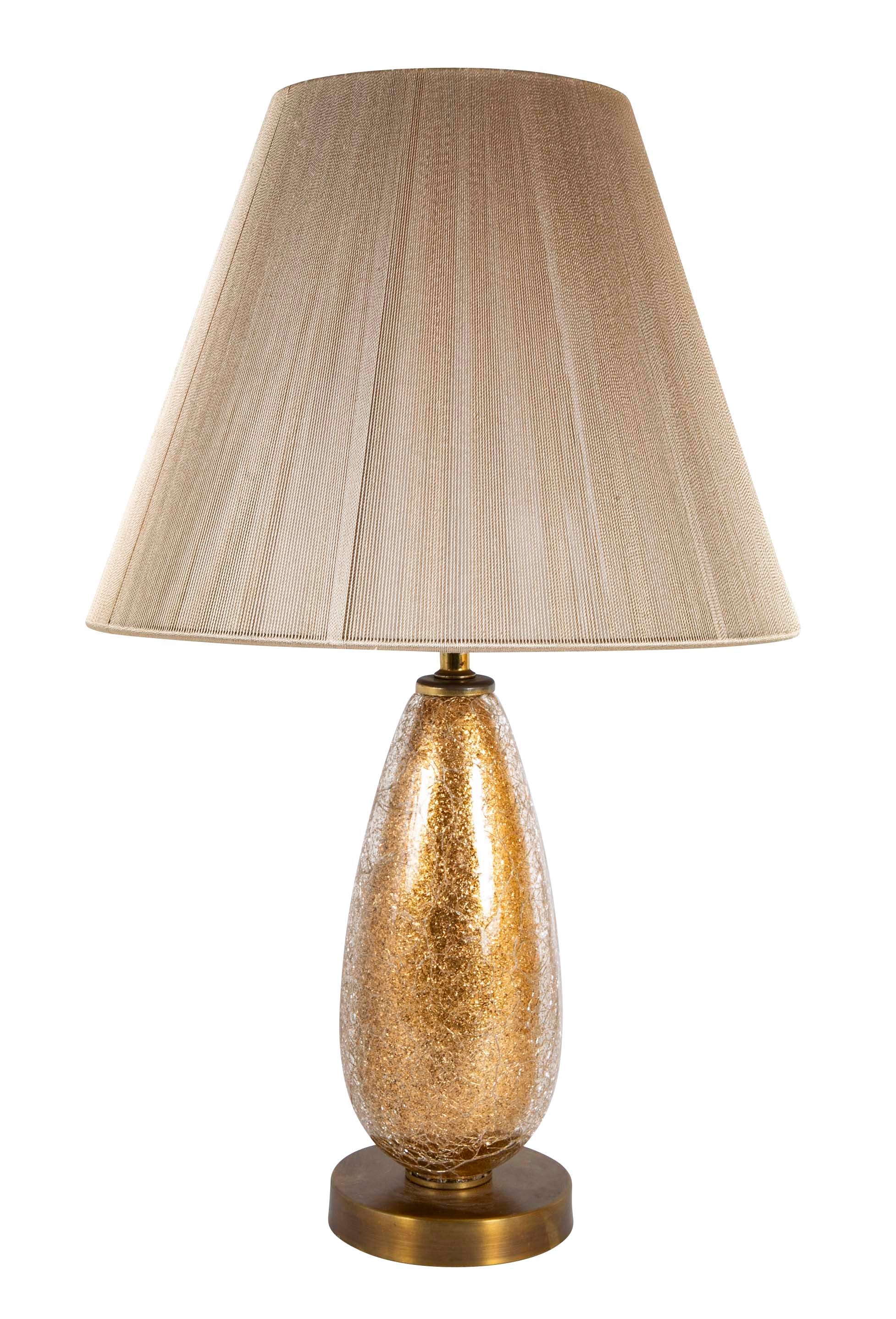 Mid-Century Italian Murano Gold Crackle Glass Lamp