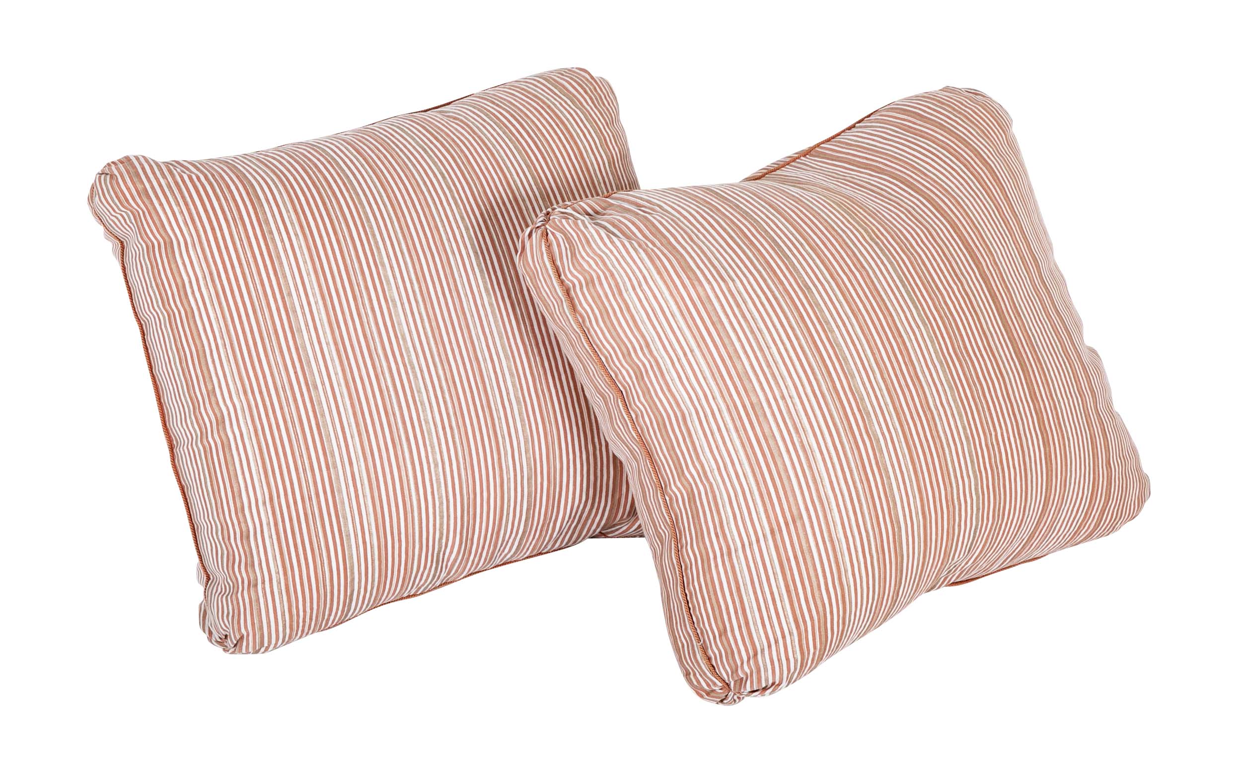 Pair of Fortuny Pillows with Malmaison Pattern in Rust, Cream & Gold - Priced Individually