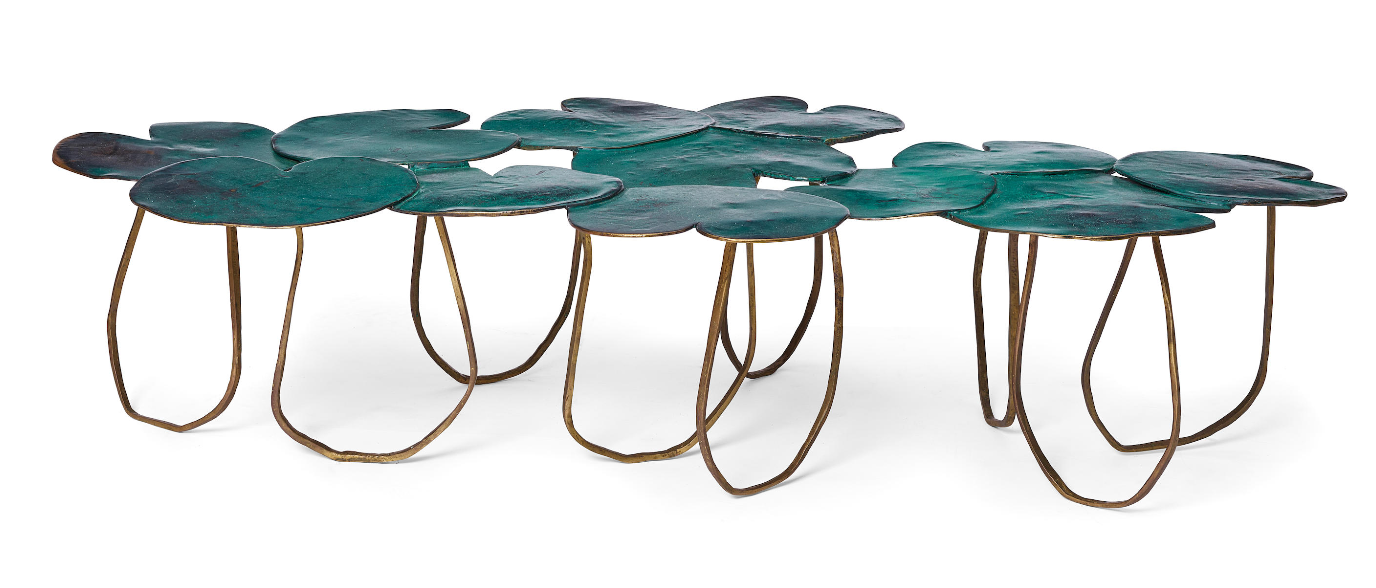Bronze Lilypad Form Coffee Table by Paula Swinnen