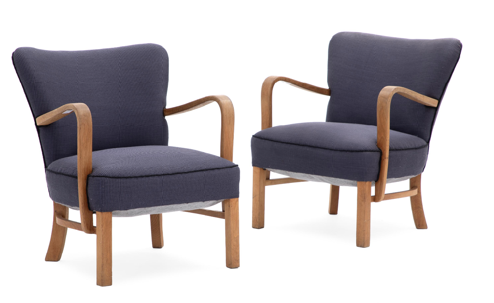 Pair of Danish Modern Oak Armchairs by Fritz Hansen