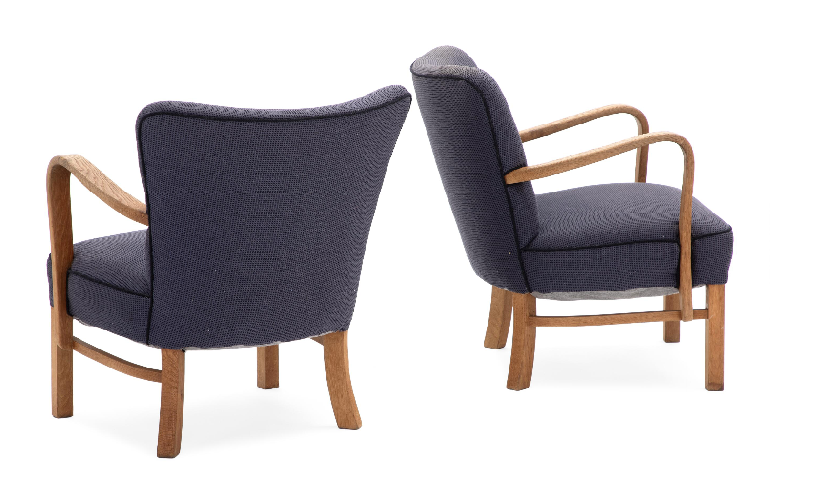 Pair of Danish Modern Oak Armchairs by Fritz Hansen