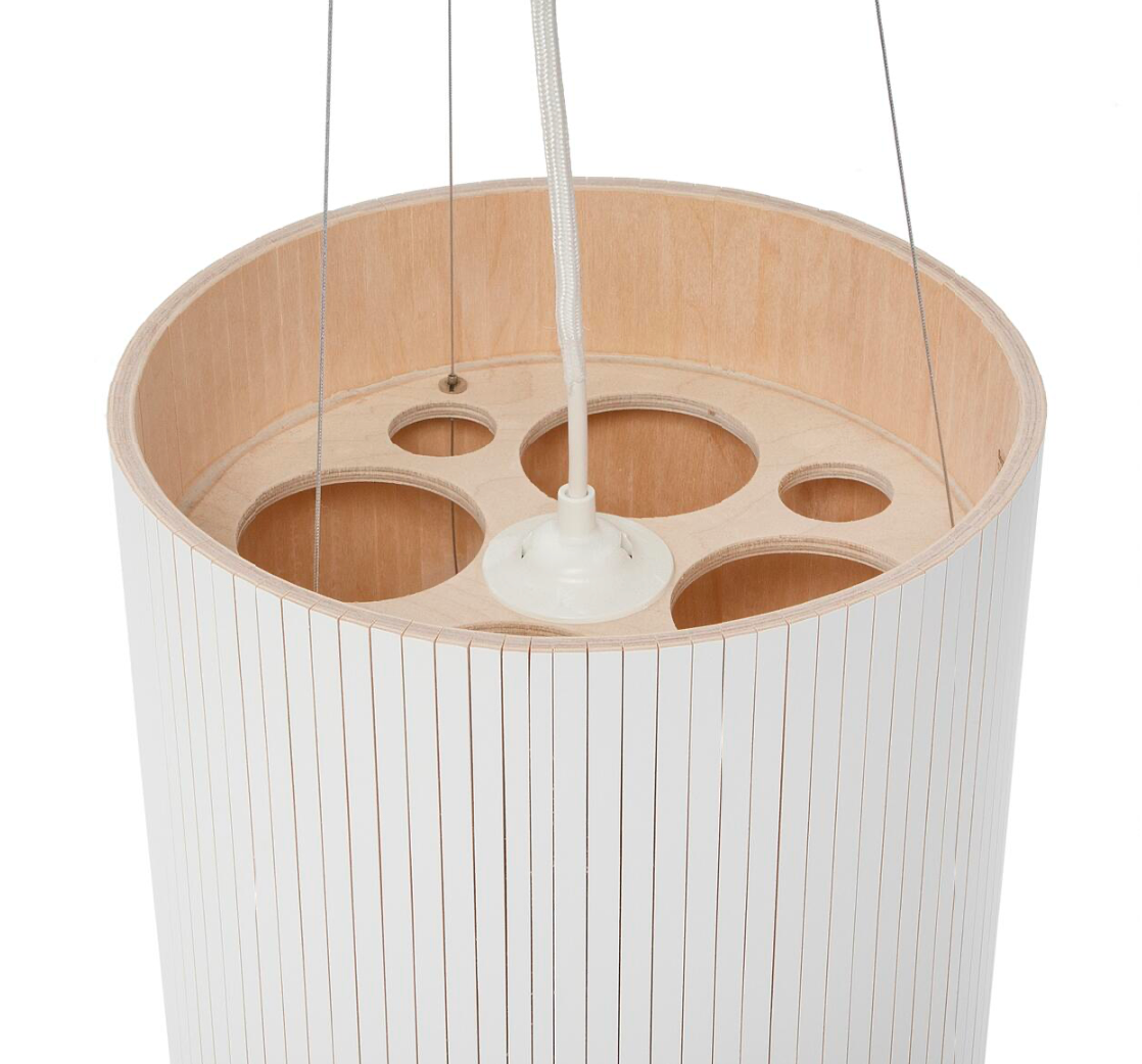 Large Scale White Lacquered Birch Lantern By Seppo Koho