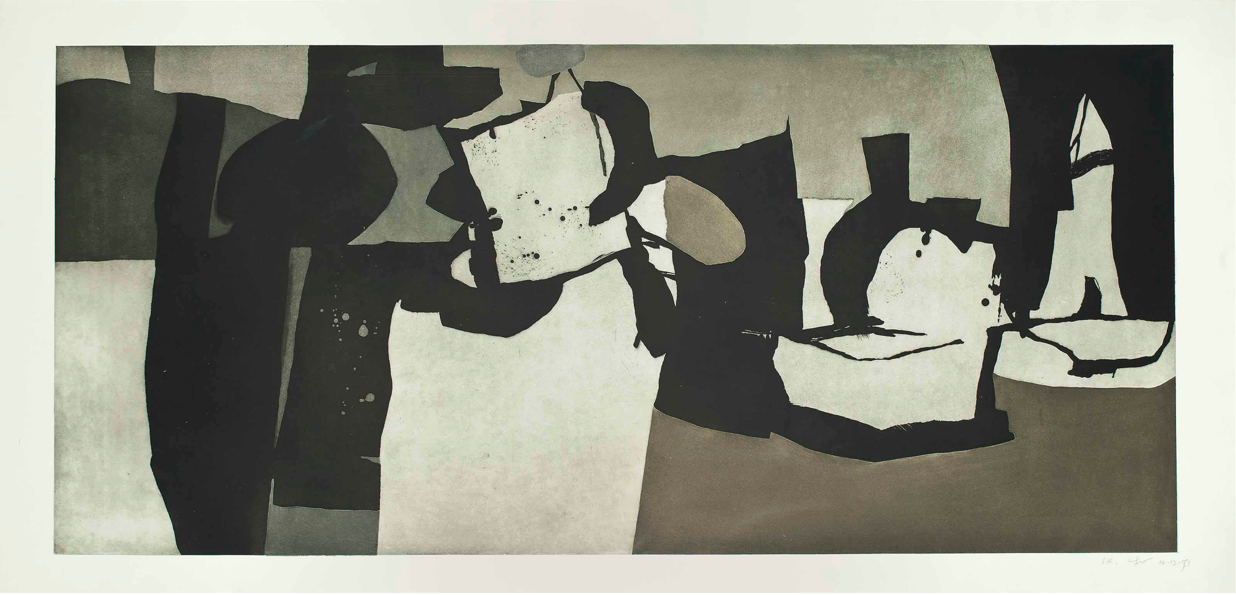 A Etching and Aquatint by Afro Basaldella Titled "Grande Grigio"