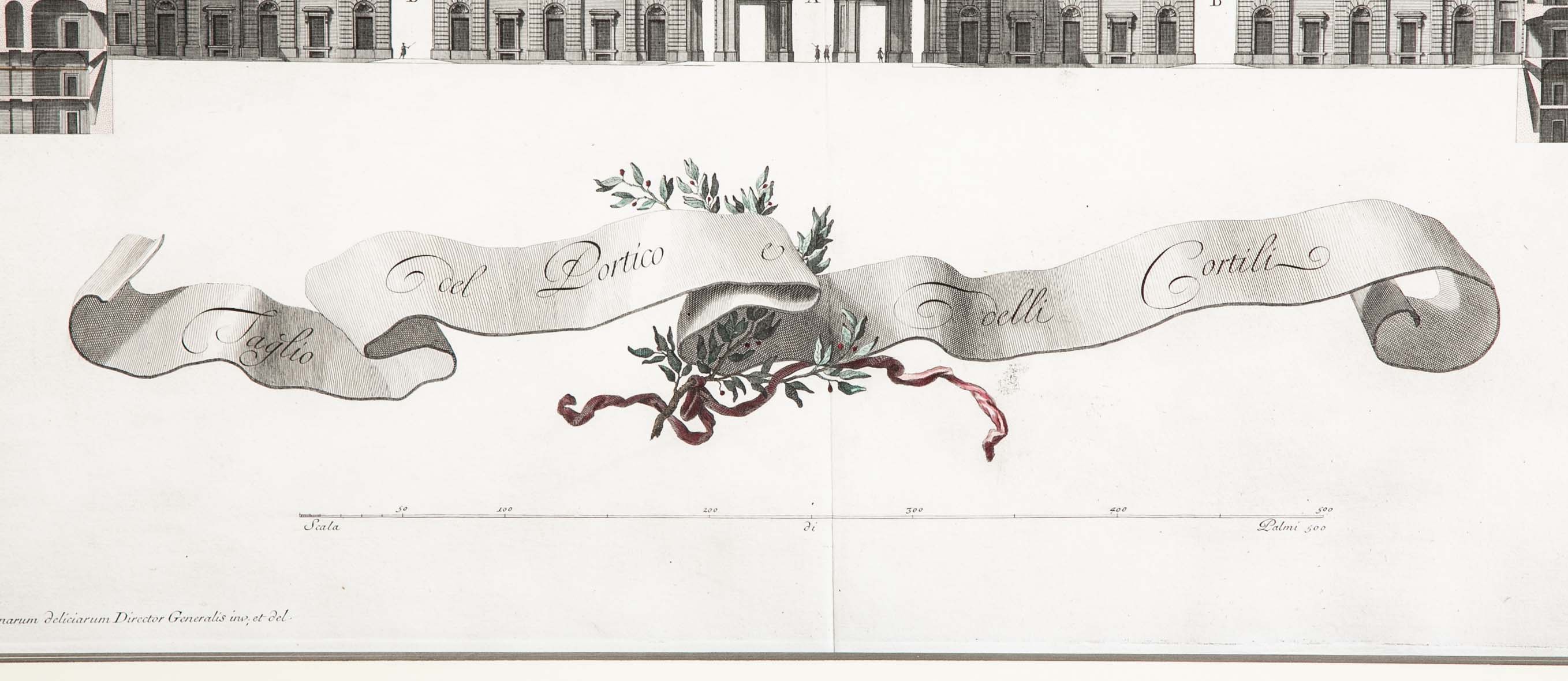 Pair of Carolius Nolli Engravings of Italian Architect Luigi Vanvitelli's Royal Palace of Caserta