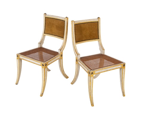 Pair of 19th Century Continental Painted Klismos Chairs