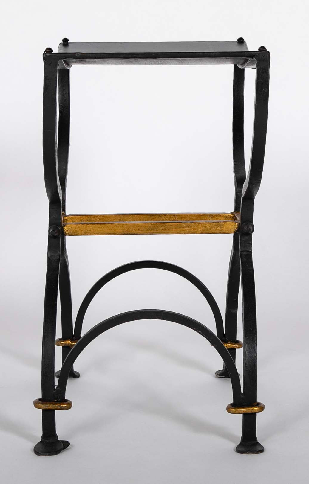 A French Mid-Century Iron Stool in the Manner of Georges Geffroy (b. France 1905)