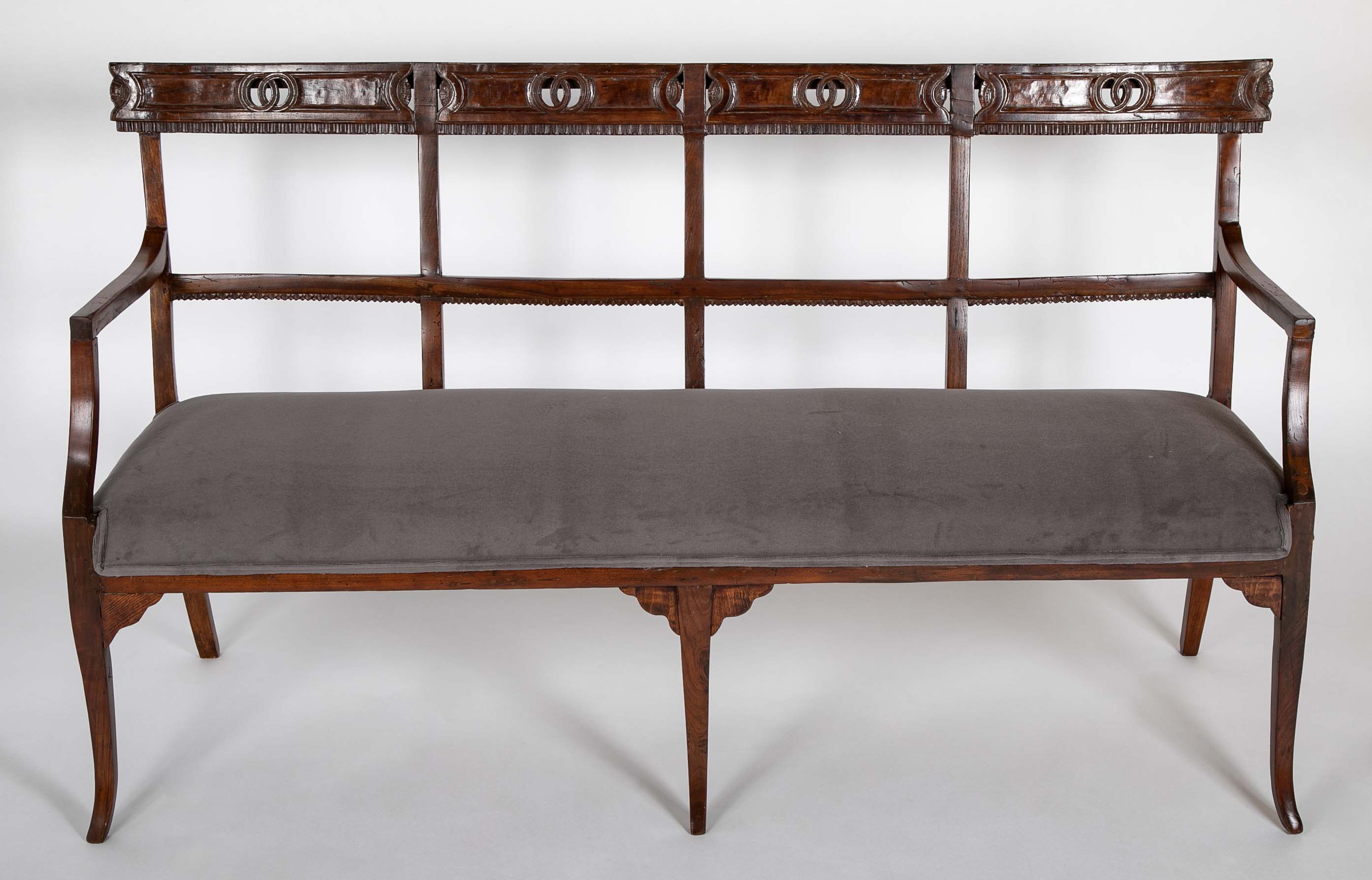 Late 18th/Early 19th Century Italian Walnut Bench or Settee
