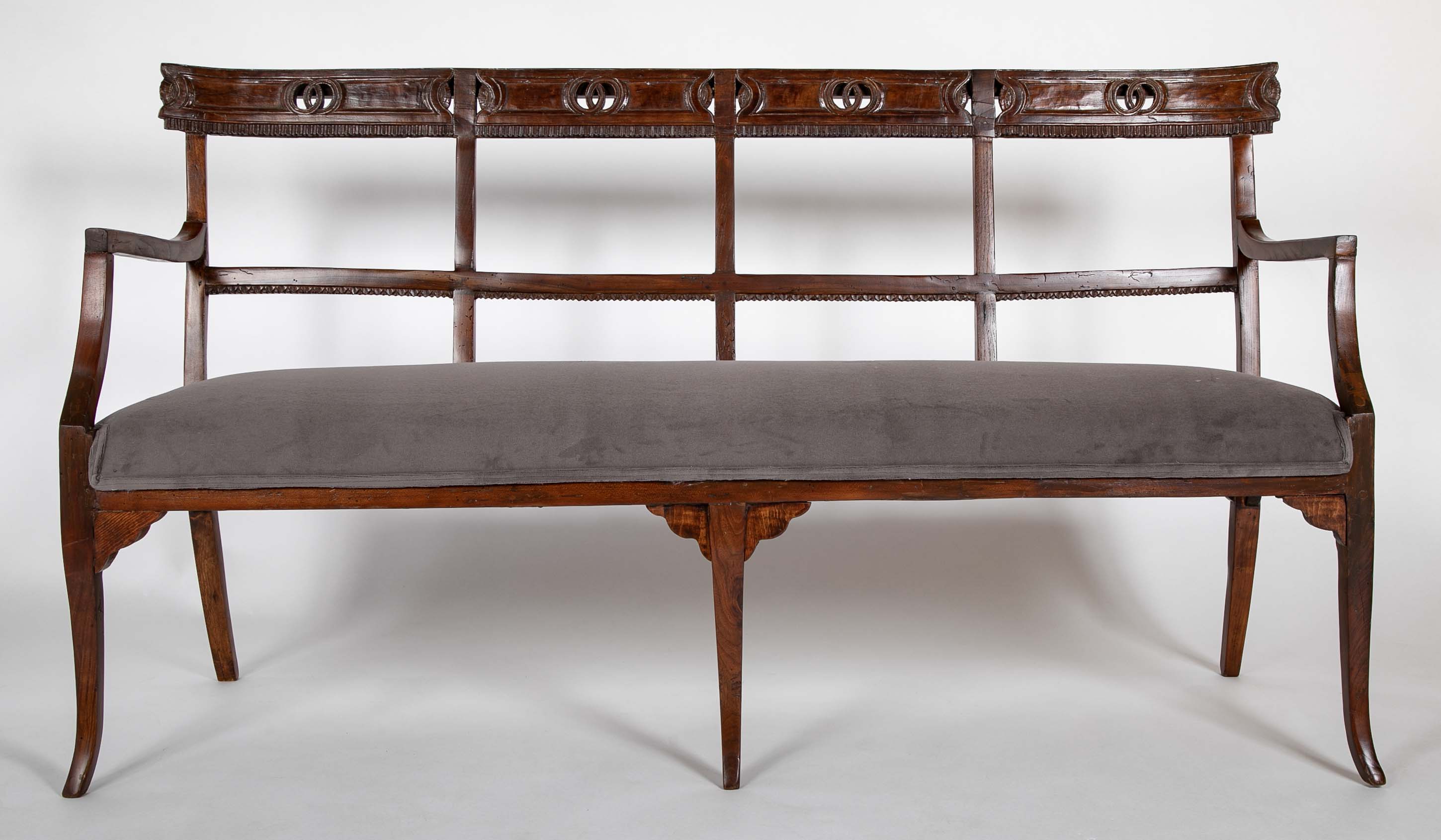 Late 18th/Early 19th Century Italian Walnut Bench or Settee
