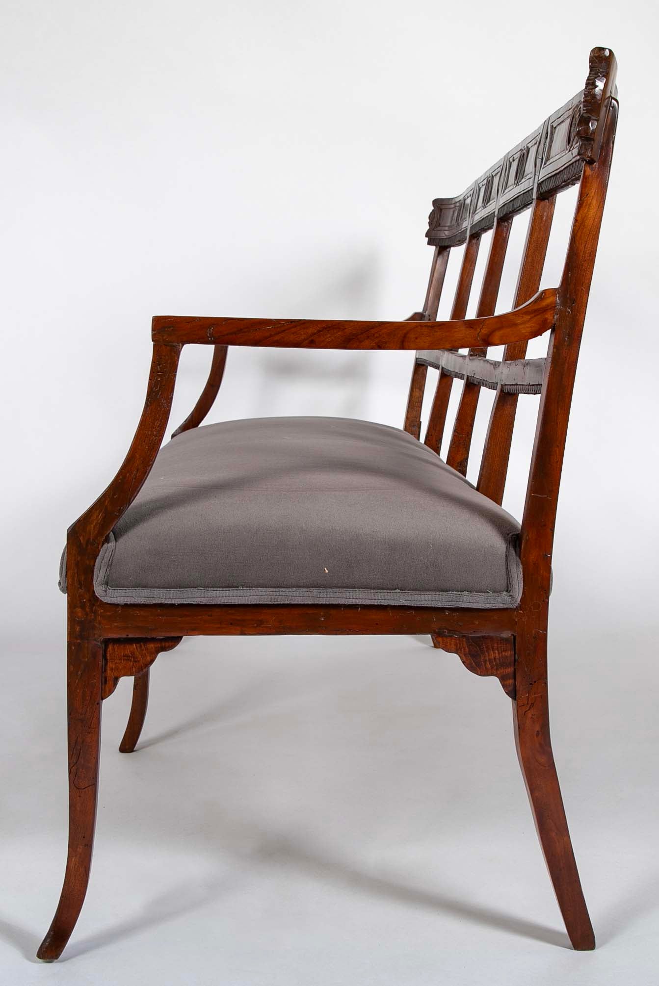 Late 18th/Early 19th Century Italian Walnut Bench or Settee