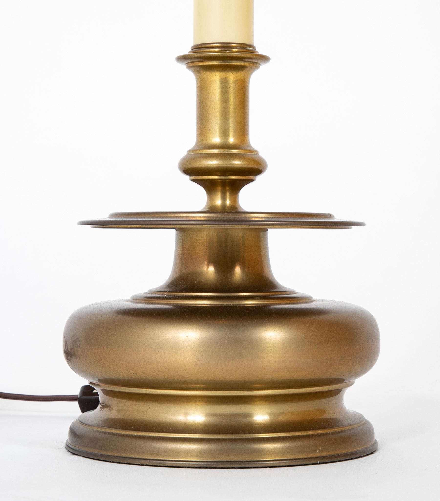 A Pair of Chapman Brass Candlestick Table Lamps