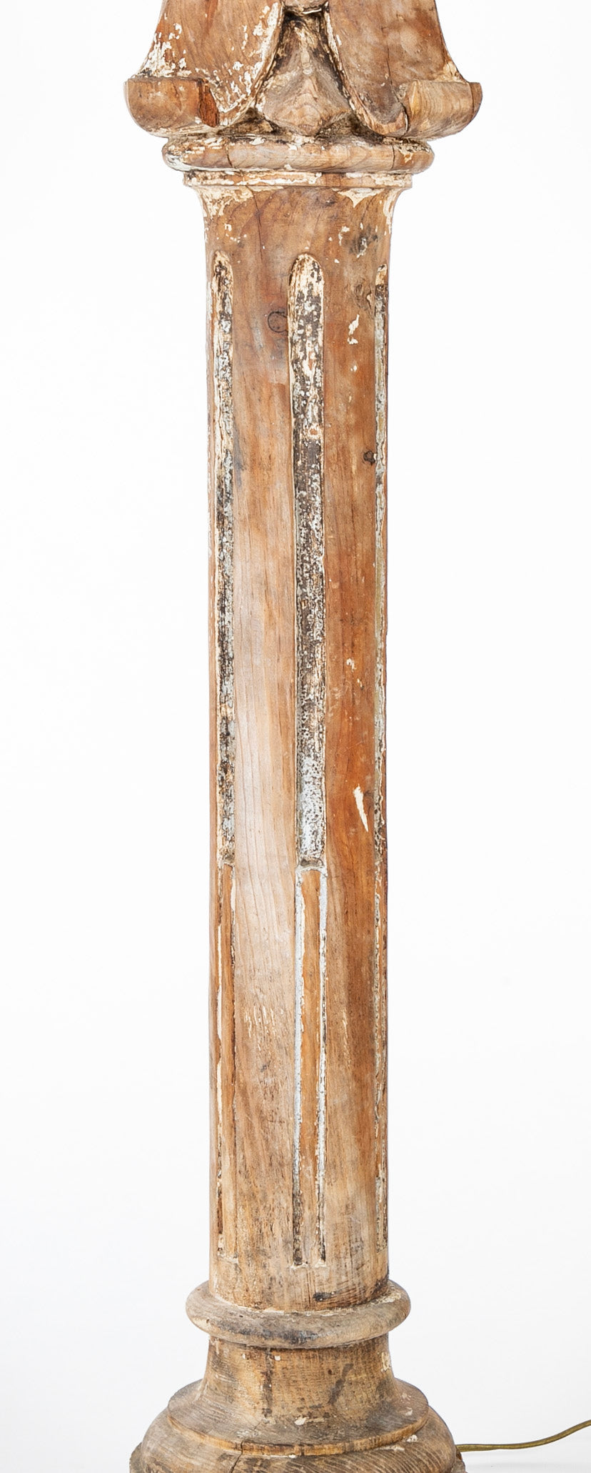 A Pair of French 19th Century Wooden Column Floor Lamps