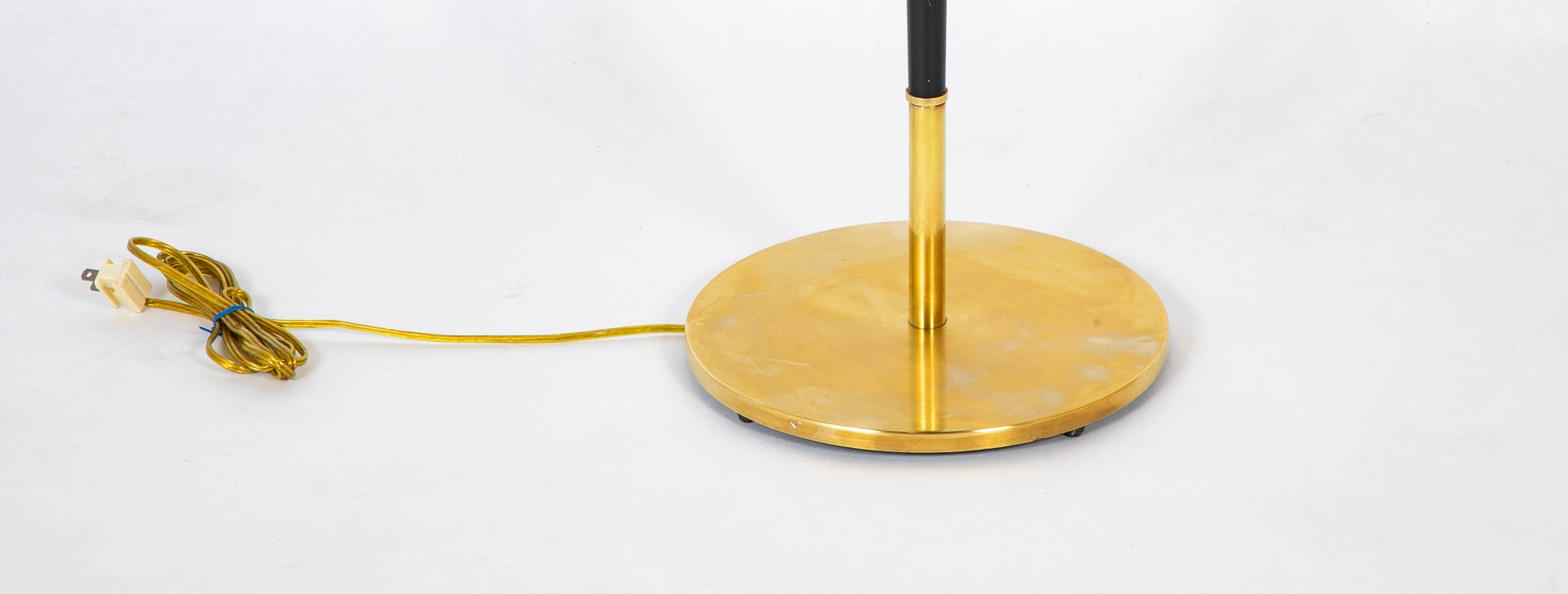 A Pair of Mid-Century Scandinavian Brass & Teak Floor Lamps