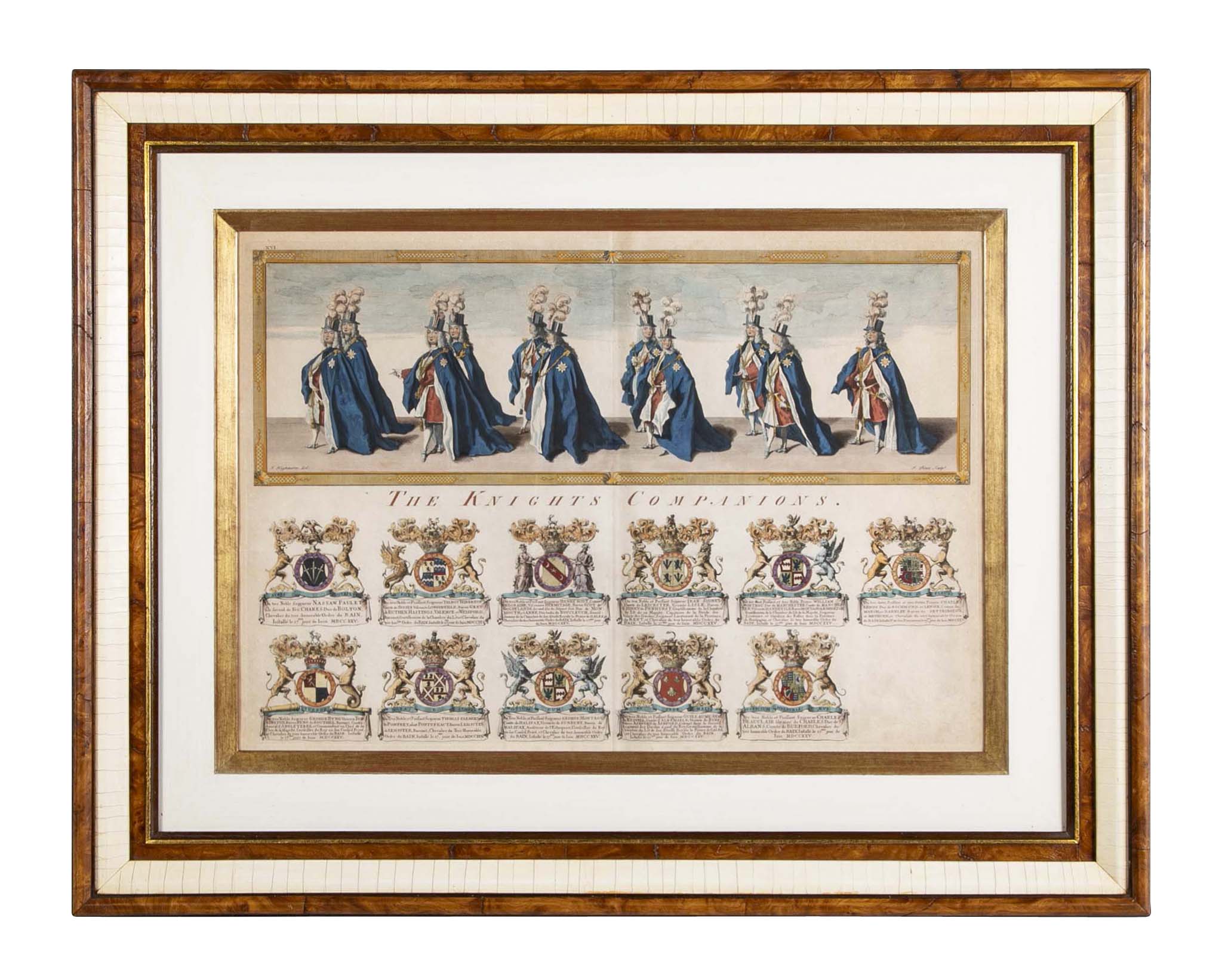 Pair of 19th Century "Knights of Companions" Engravings