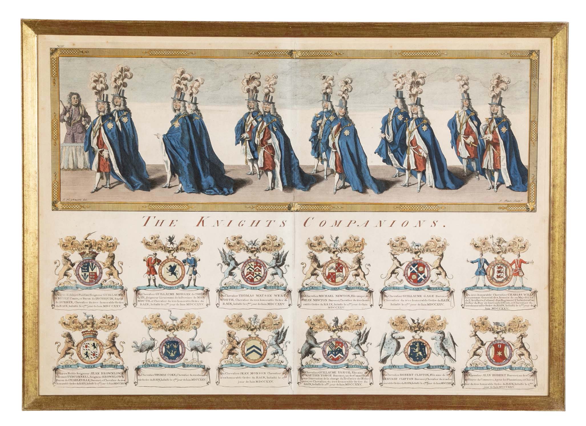 Pair of 19th Century "Knights of Companions" Engravings