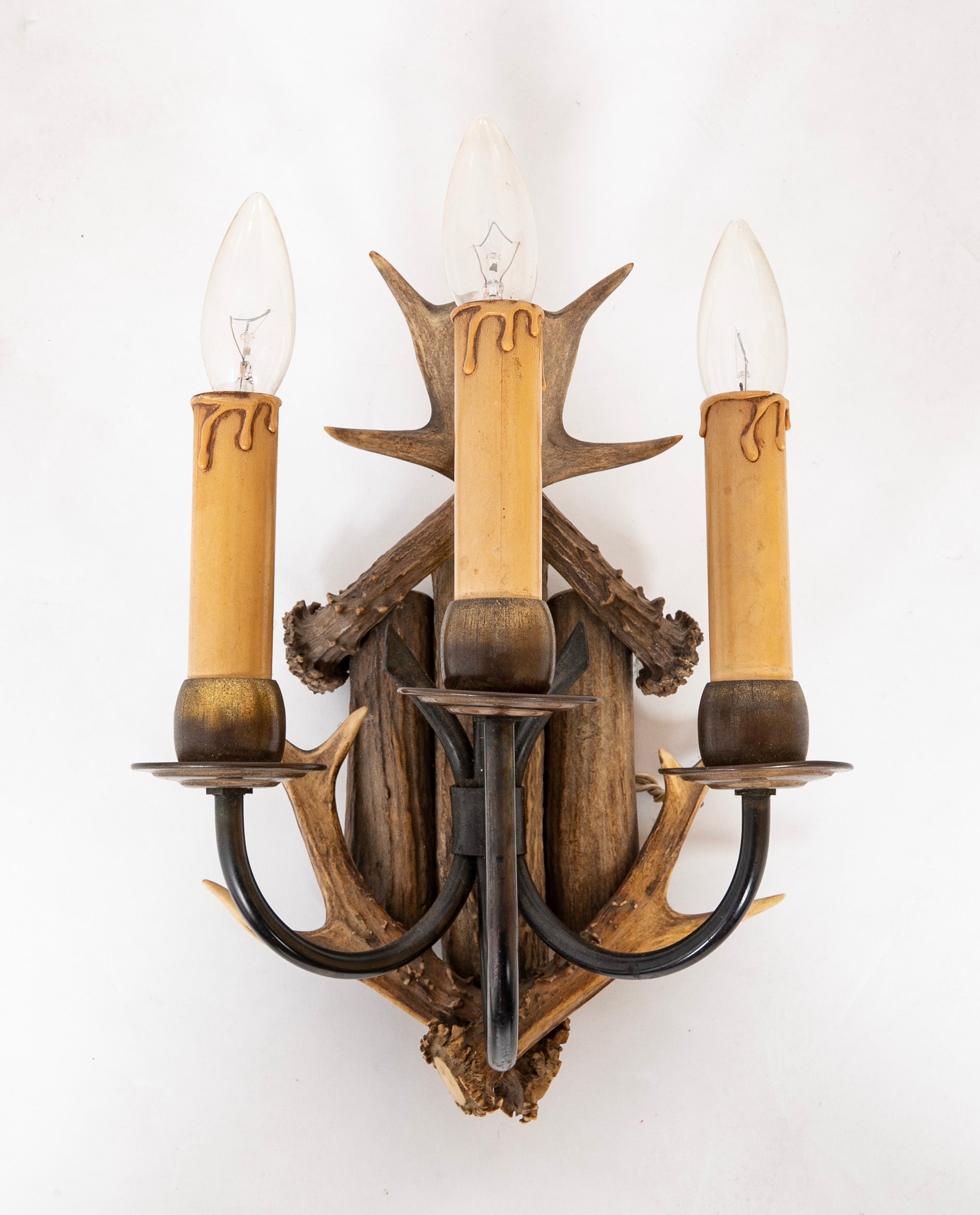 Early 20th Century French Antler Wall Sconce