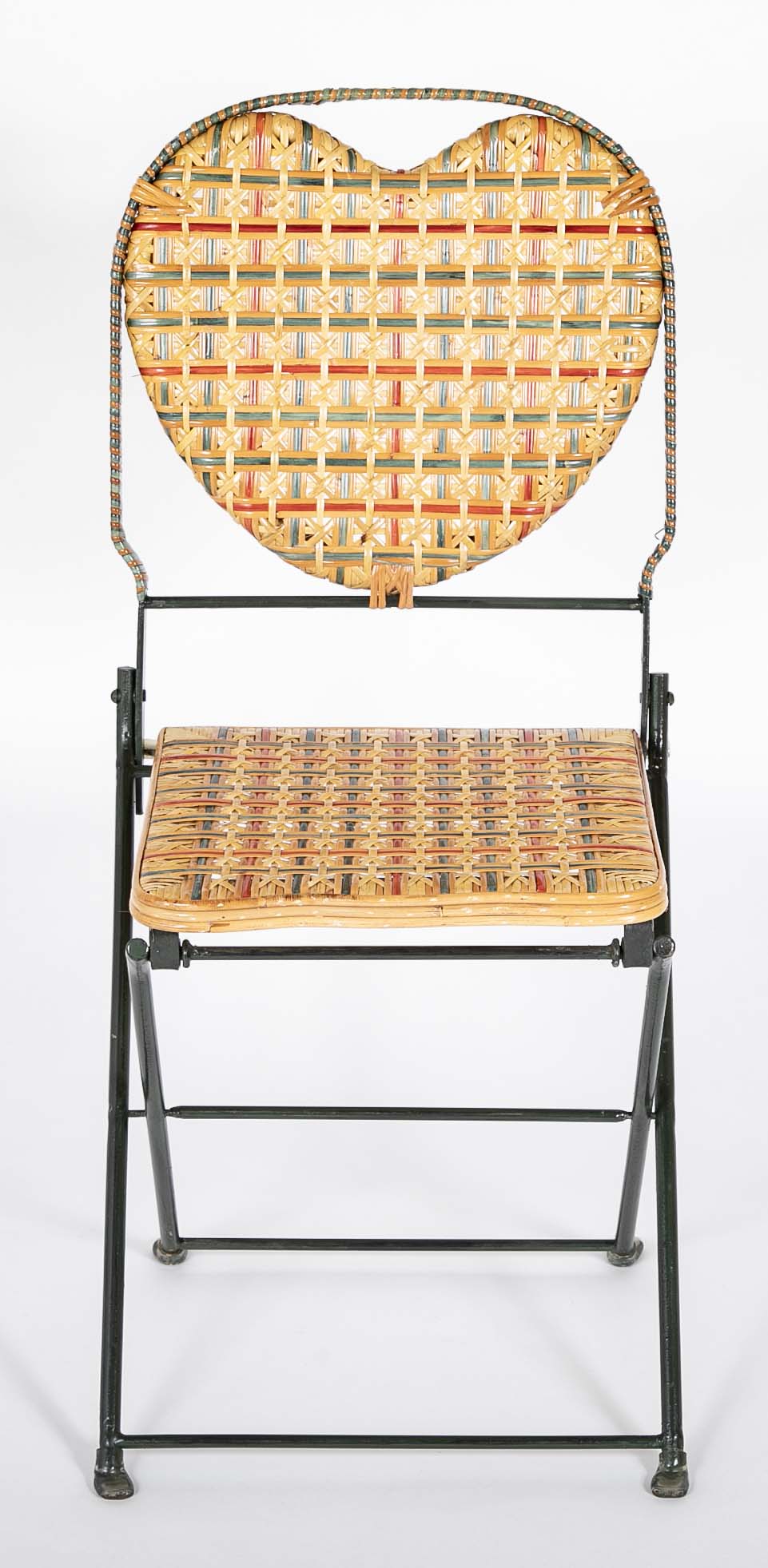 Set of Rattan & Wrought Iron Folding Chairs by "Un Jardin en Plus" Paris