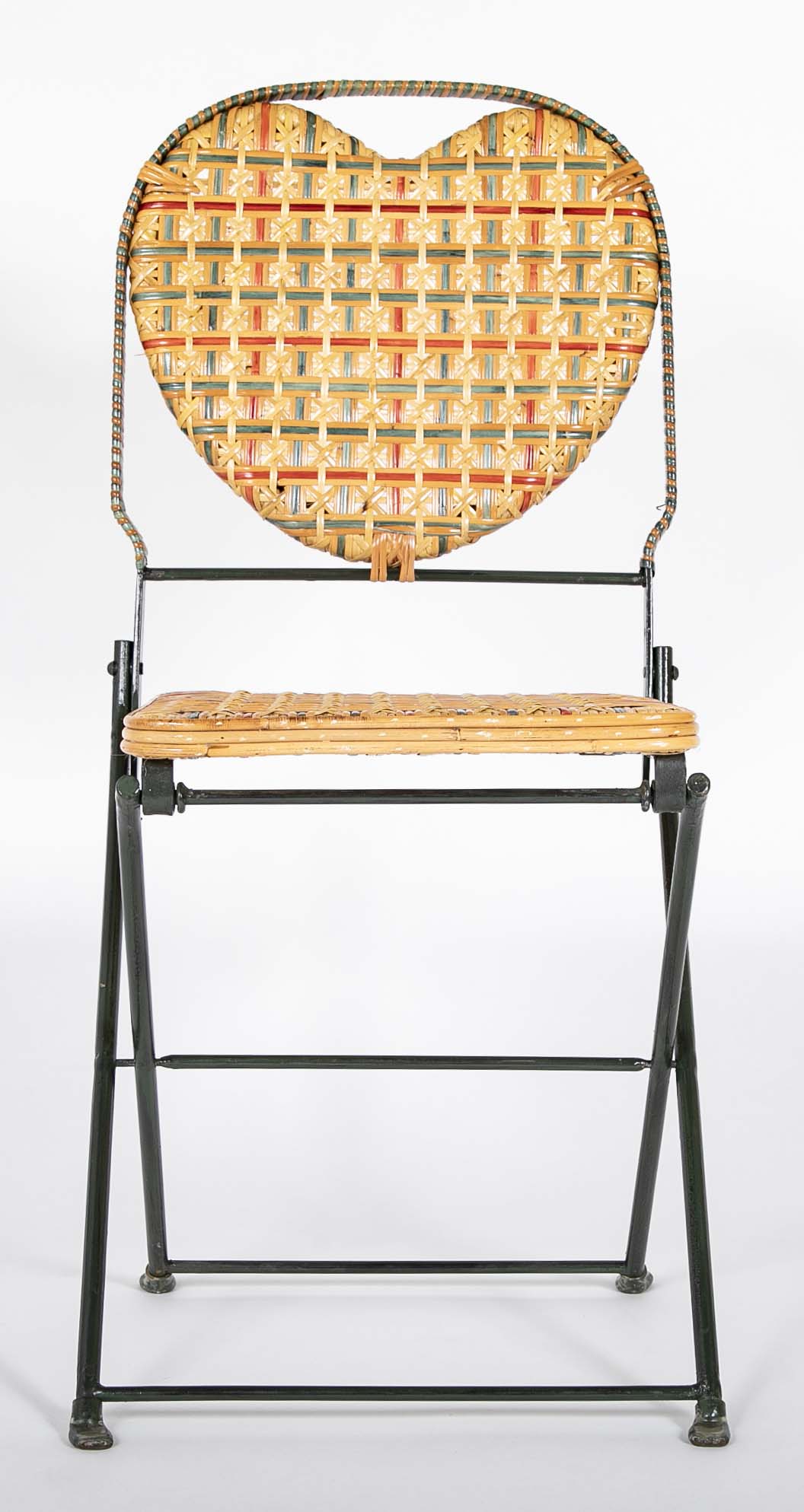 Set of Rattan & Wrought Iron Folding Chairs by "Un Jardin en Plus" Paris