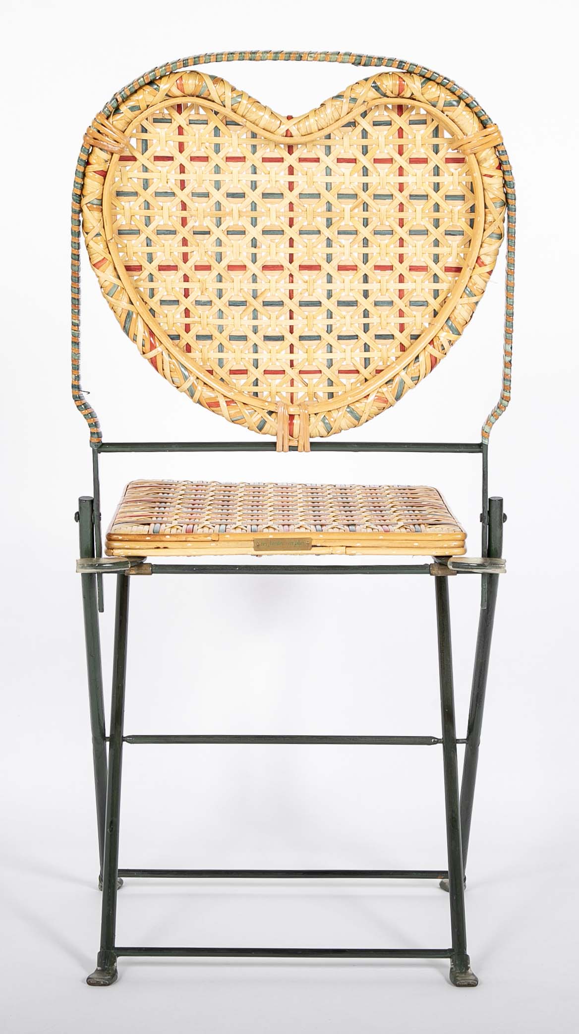 Set of Rattan & Wrought Iron Folding Chairs by "Un Jardin en Plus" Paris