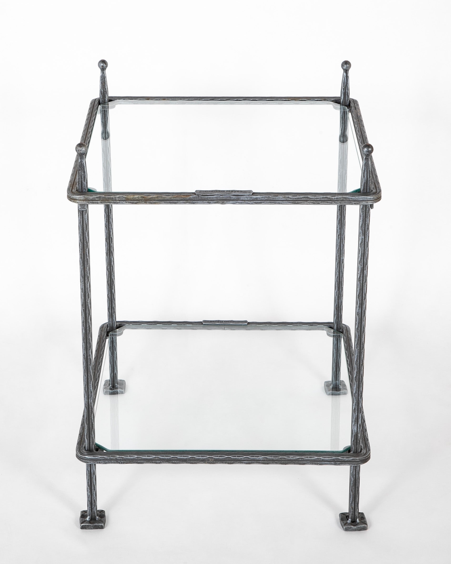 A Pair of Mid-Century Italian Iron Side Tables by Claudio Rayes