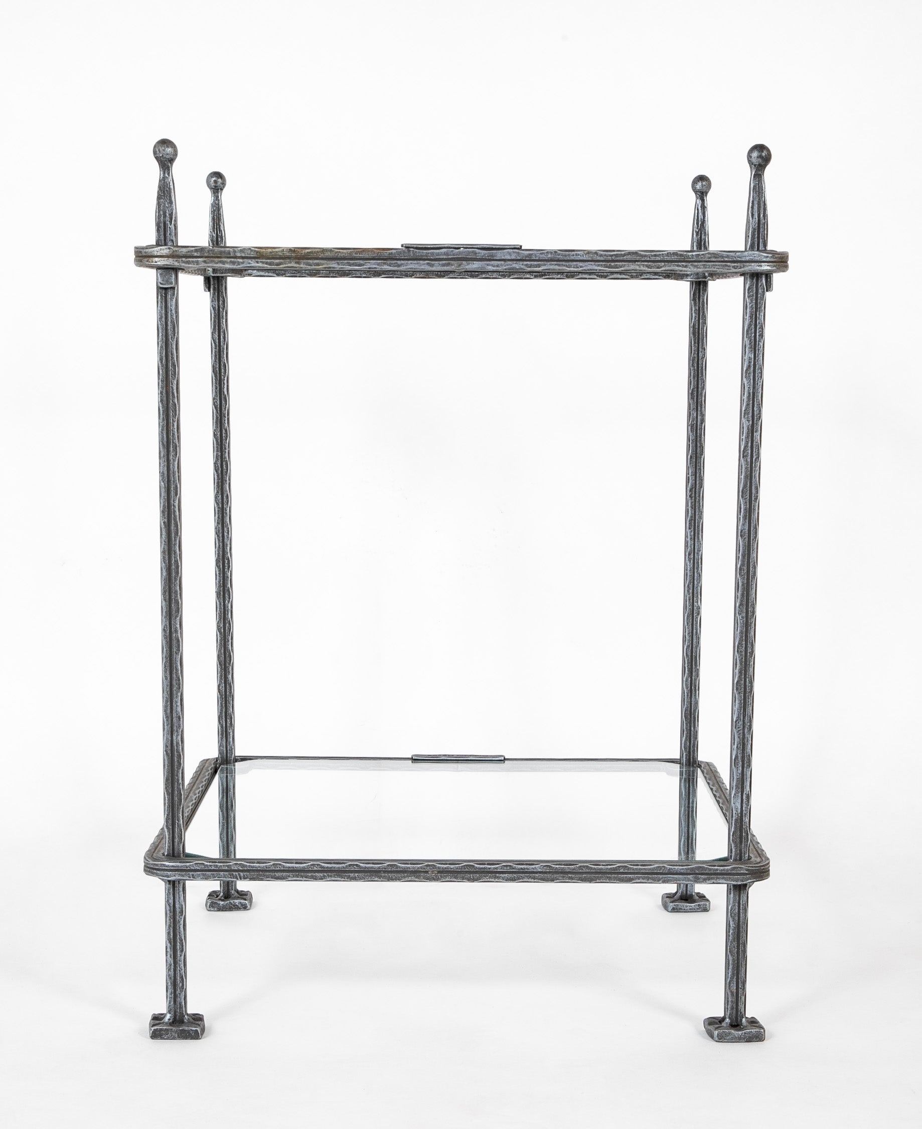 A Pair of Mid-Century Italian Iron Side Tables by Claudio Rayes