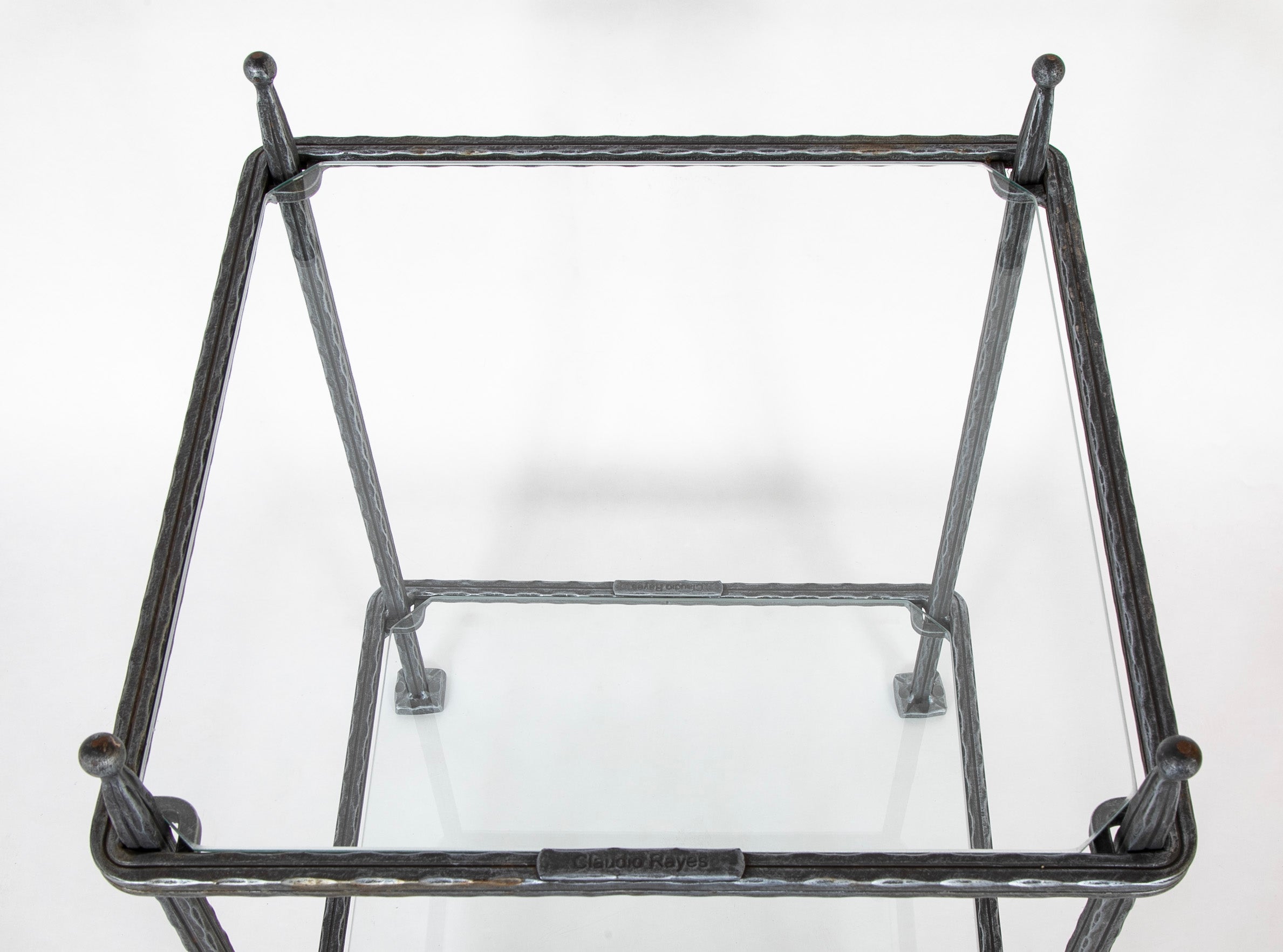 A Pair of Mid-Century Italian Iron Side Tables by Claudio Rayes