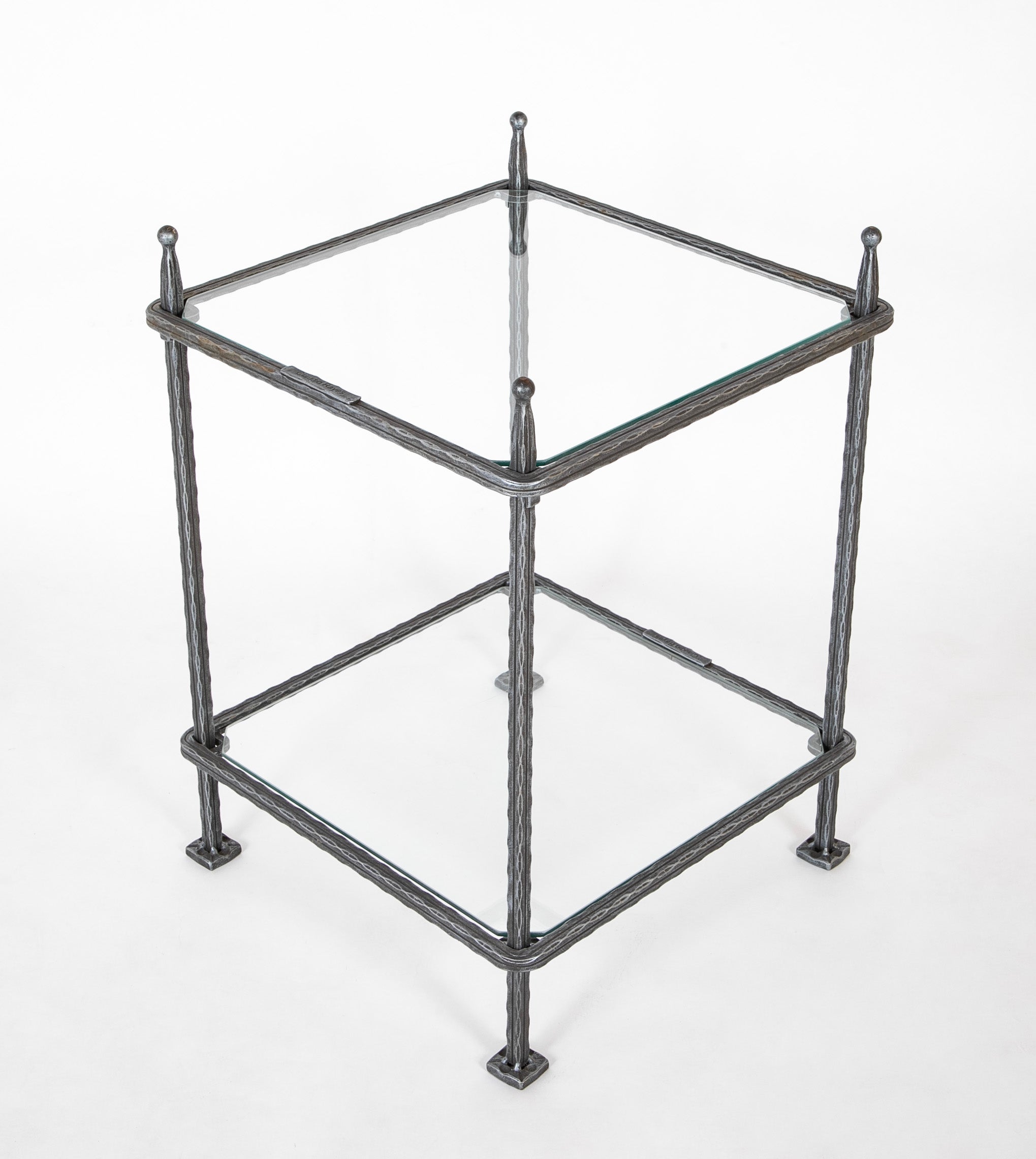 A Pair of Mid-Century Italian Iron Side Tables by Claudio Rayes