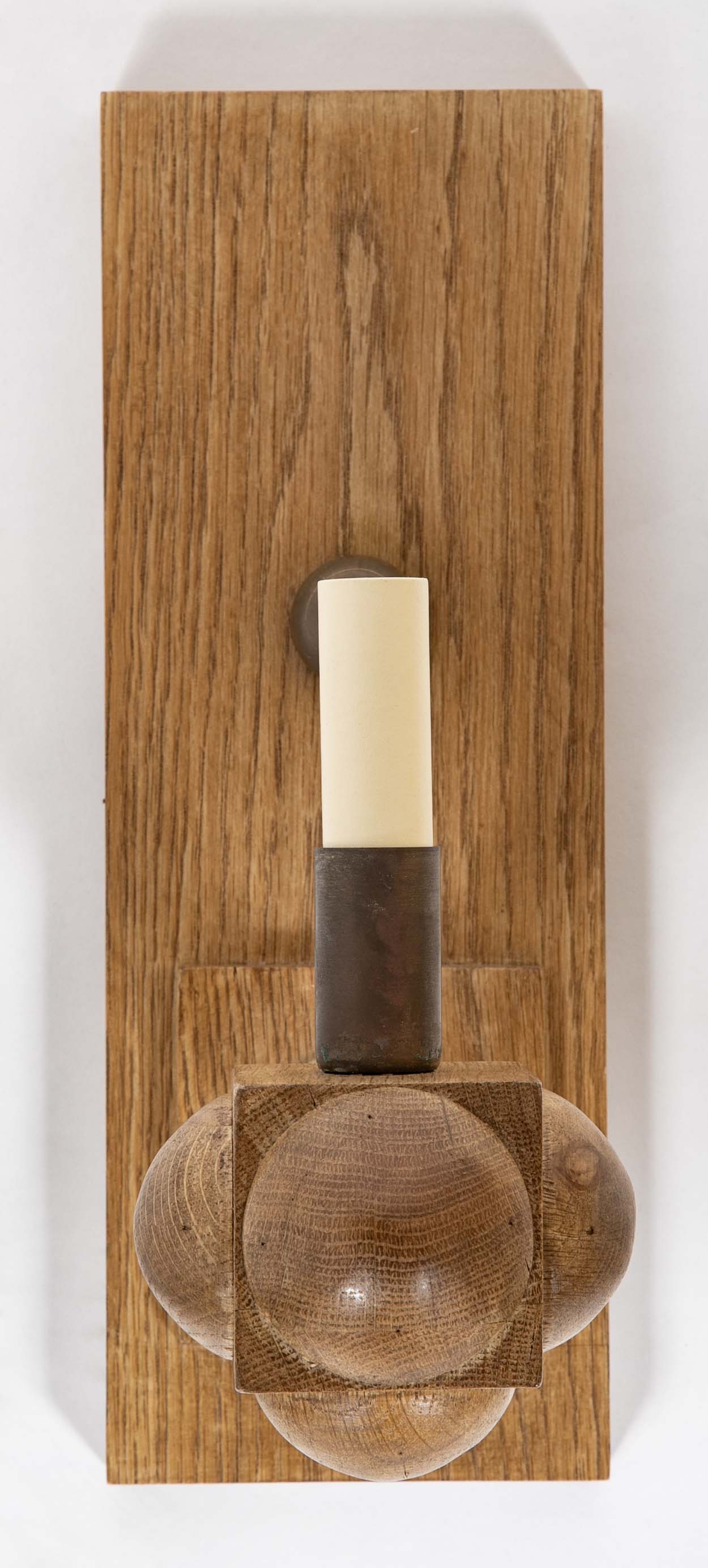 Pair of Foursquare Oak Sconces by Paul Marra - Two Pair Available