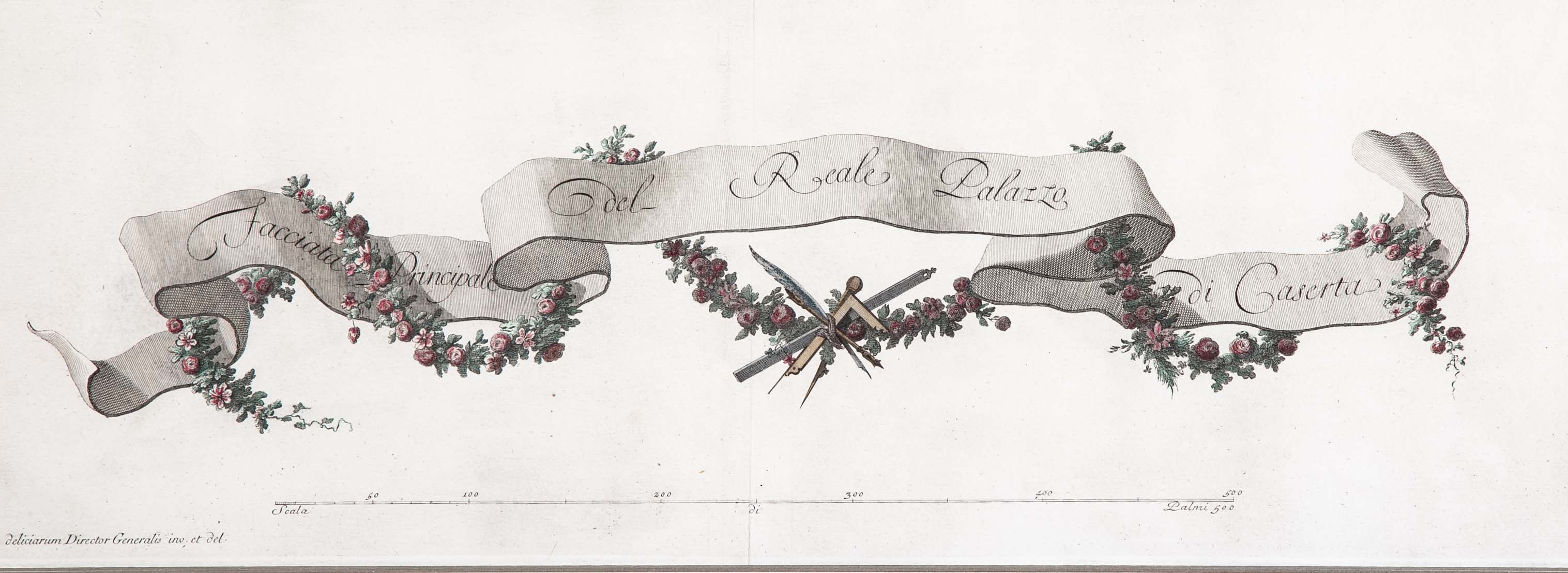 Pair of Carolius Nolli Engravings of Italian Architect Luigi Vanvitelli's Royal Palace of Caserta