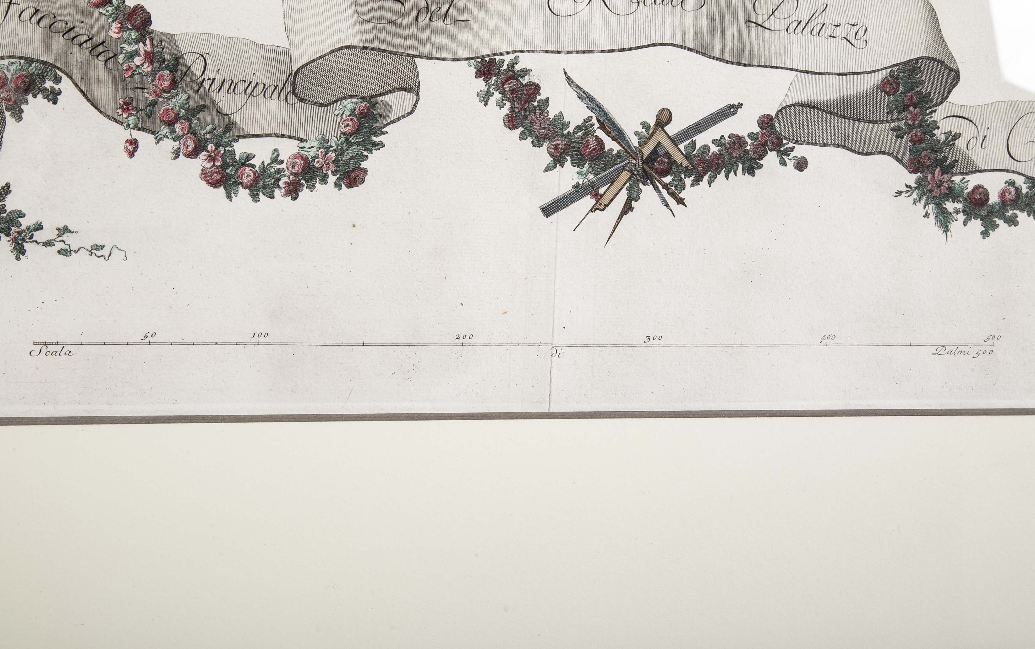 Pair of Carolius Nolli Engravings of Italian Architect Luigi Vanvitelli's Royal Palace of Caserta