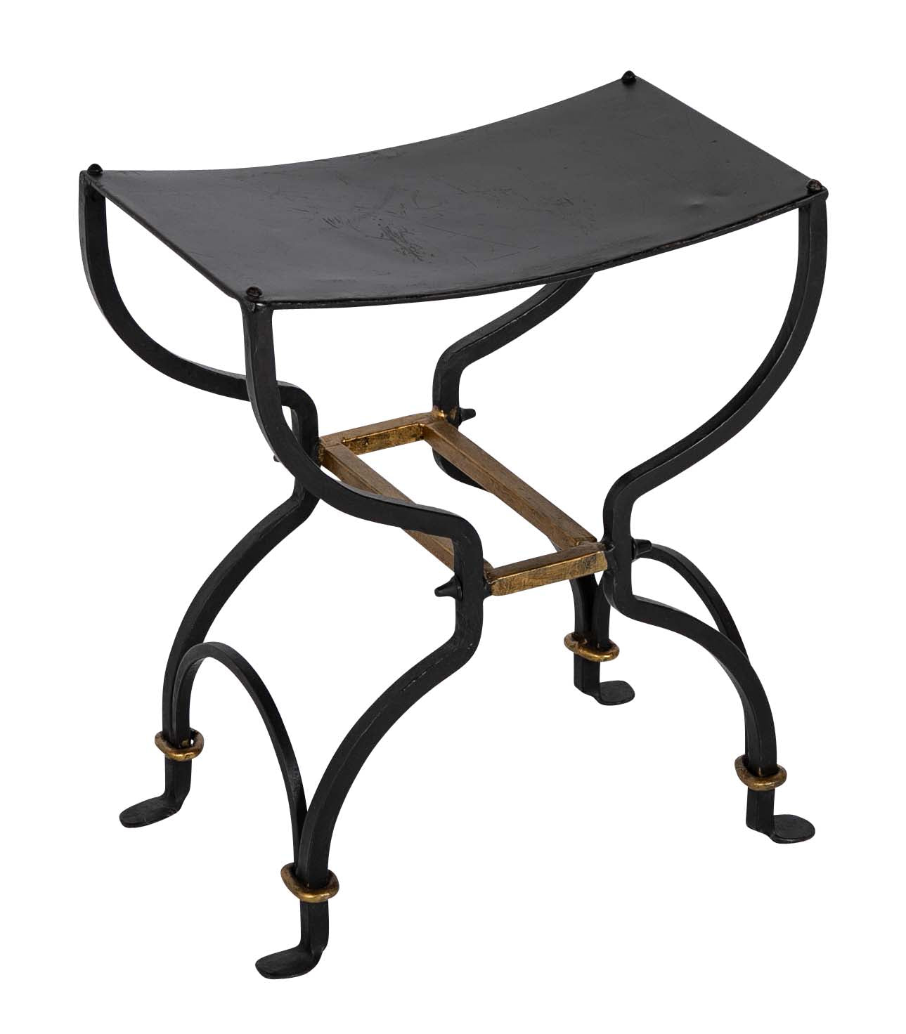 A French Mid-Century Iron Stool in the Manner of Georges Geffroy