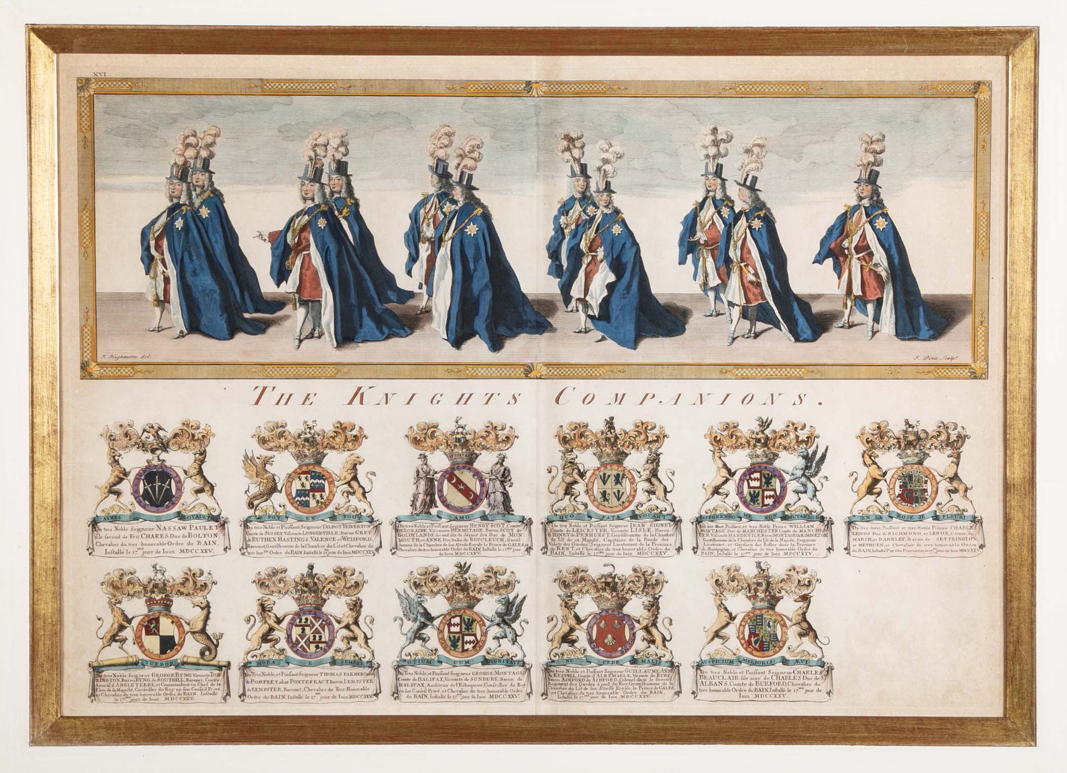 Pair of 19th Century "Knights of Companions" Engravings