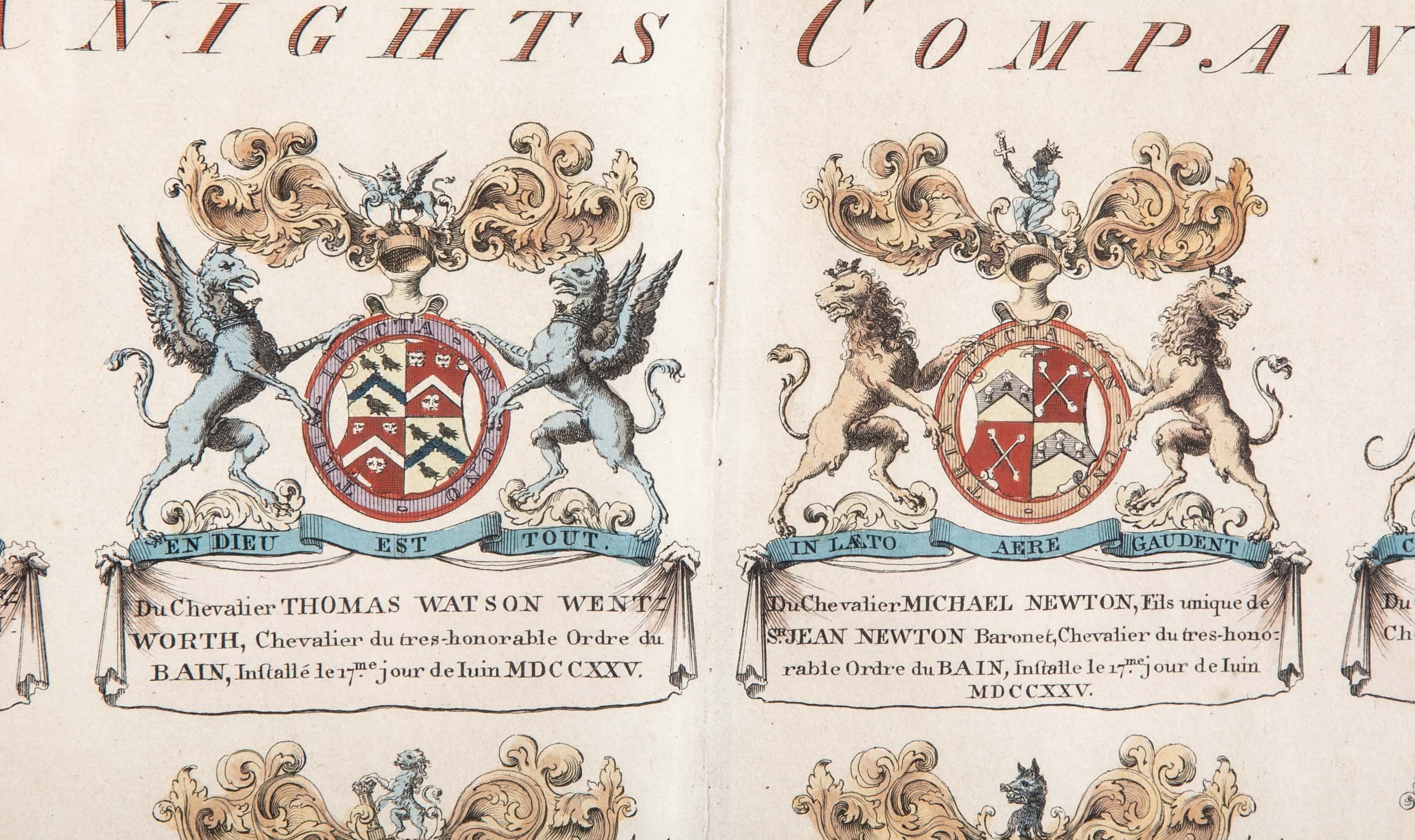 Pair of 19th Century "Knights of Companions" Engravings