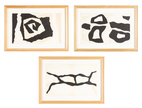 Three Woodcuts on Arches from "Dreams & Projects" by Jean Hans Arp