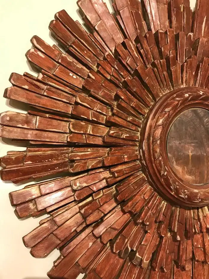 Italian Red Bol Starburst Mirror by Palladio