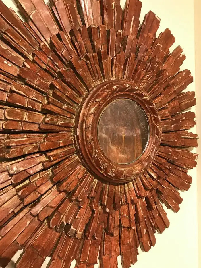 Italian Red Bol Starburst Mirror by Palladio