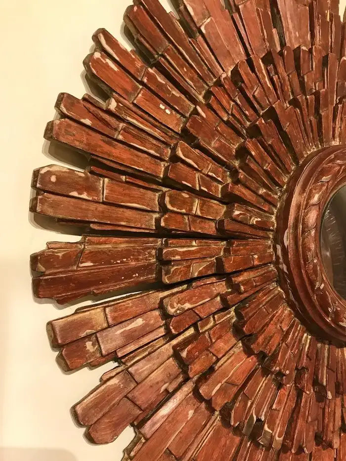 Italian Red Bol Starburst Mirror by Palladio