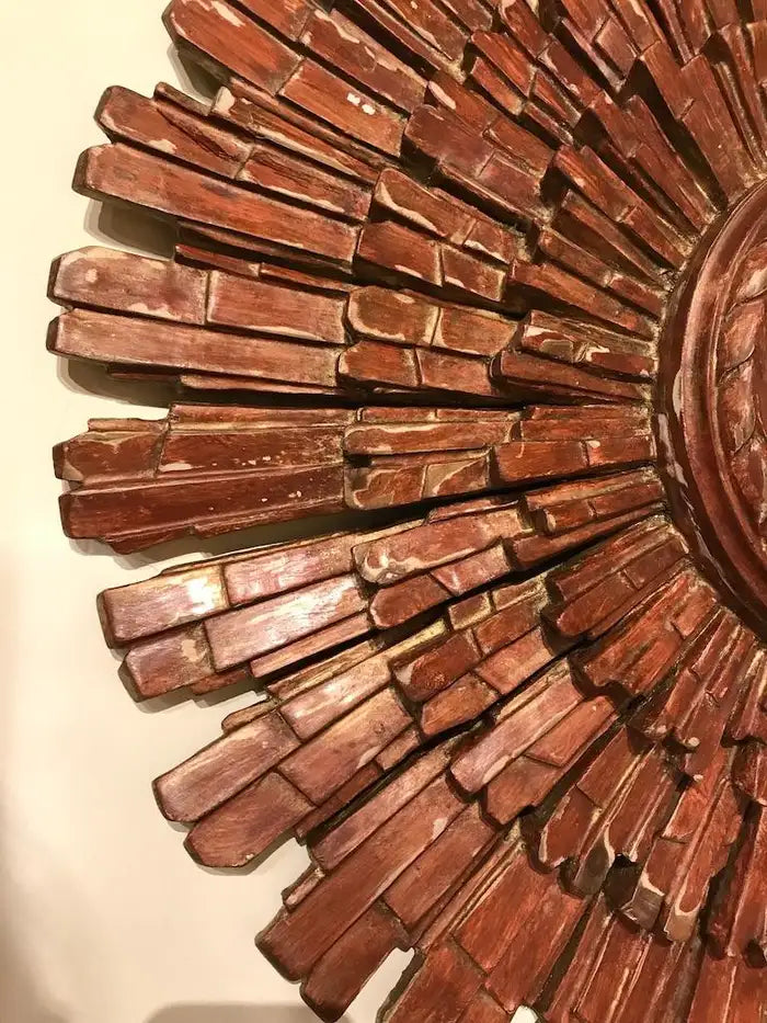 Italian Red Bol Starburst Mirror by Palladio