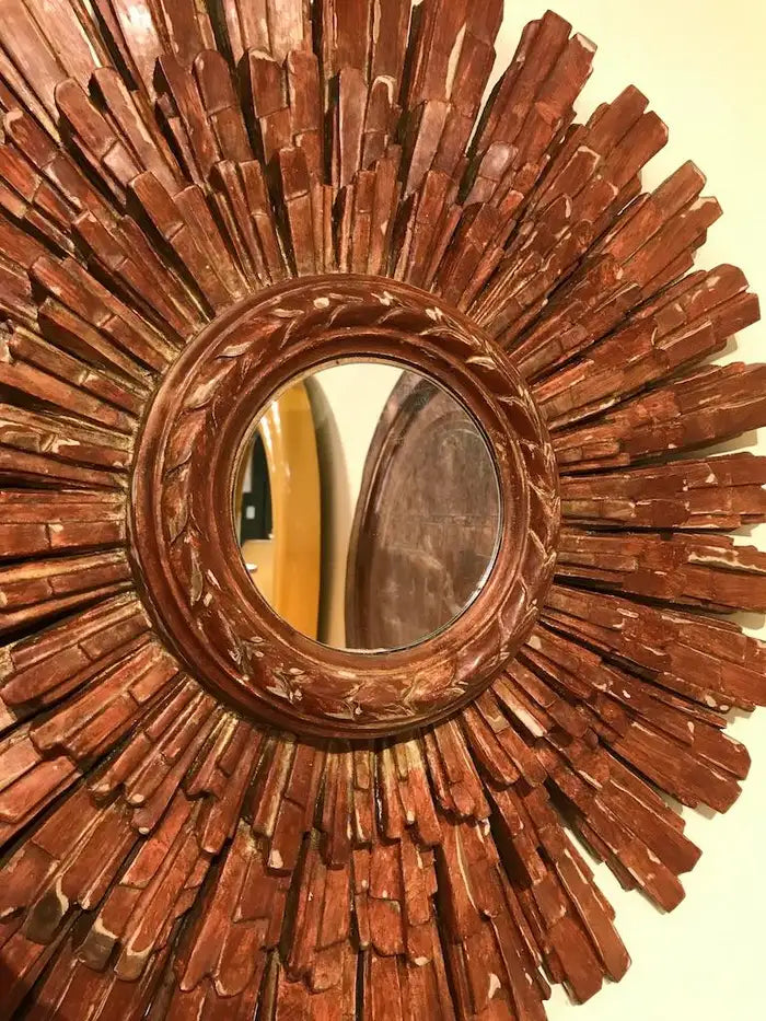 Italian Red Bol Starburst Mirror by Palladio