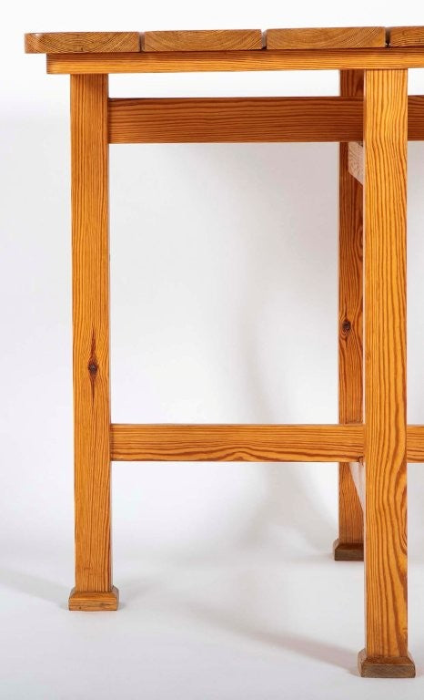 A Square Pine Cafe Table by N.P. Olsen