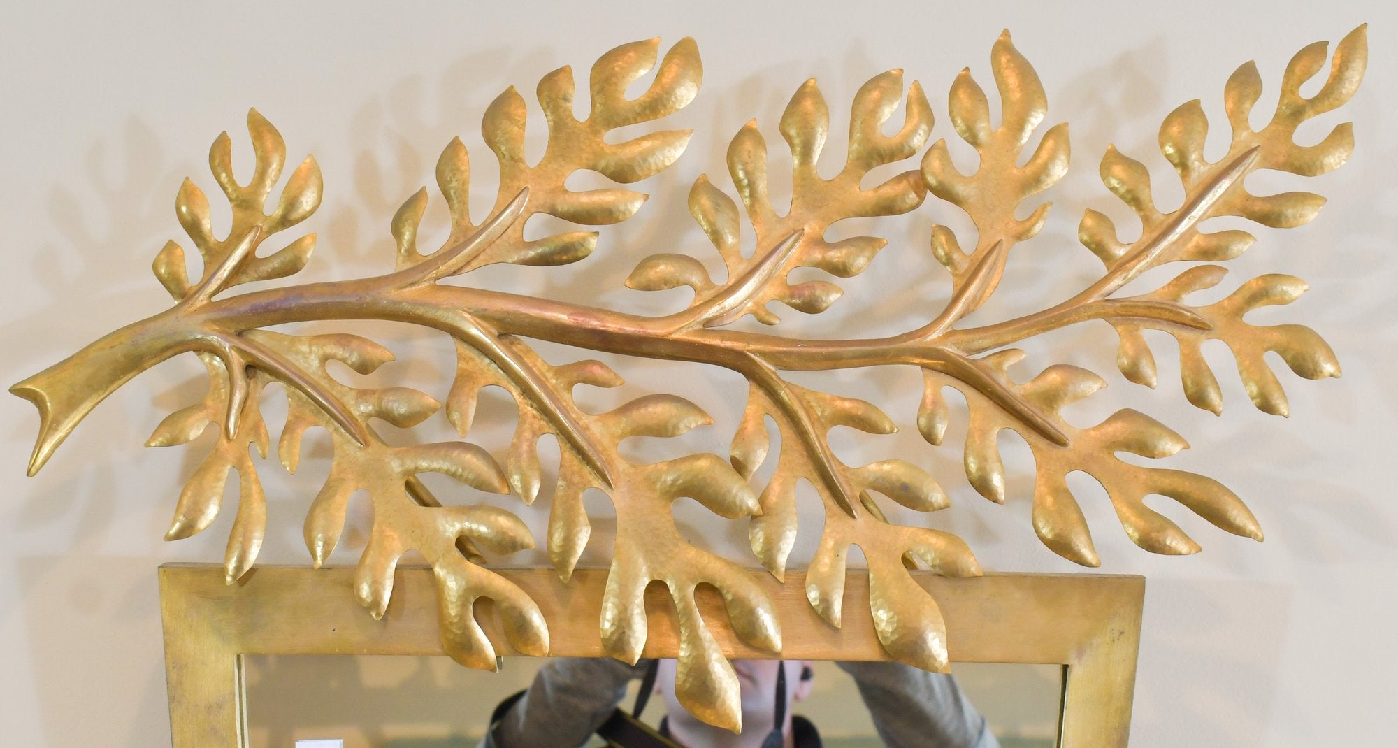 Herve Van Der Straeten "Feuilles de Laurier" Gilt Bronze Mirror
