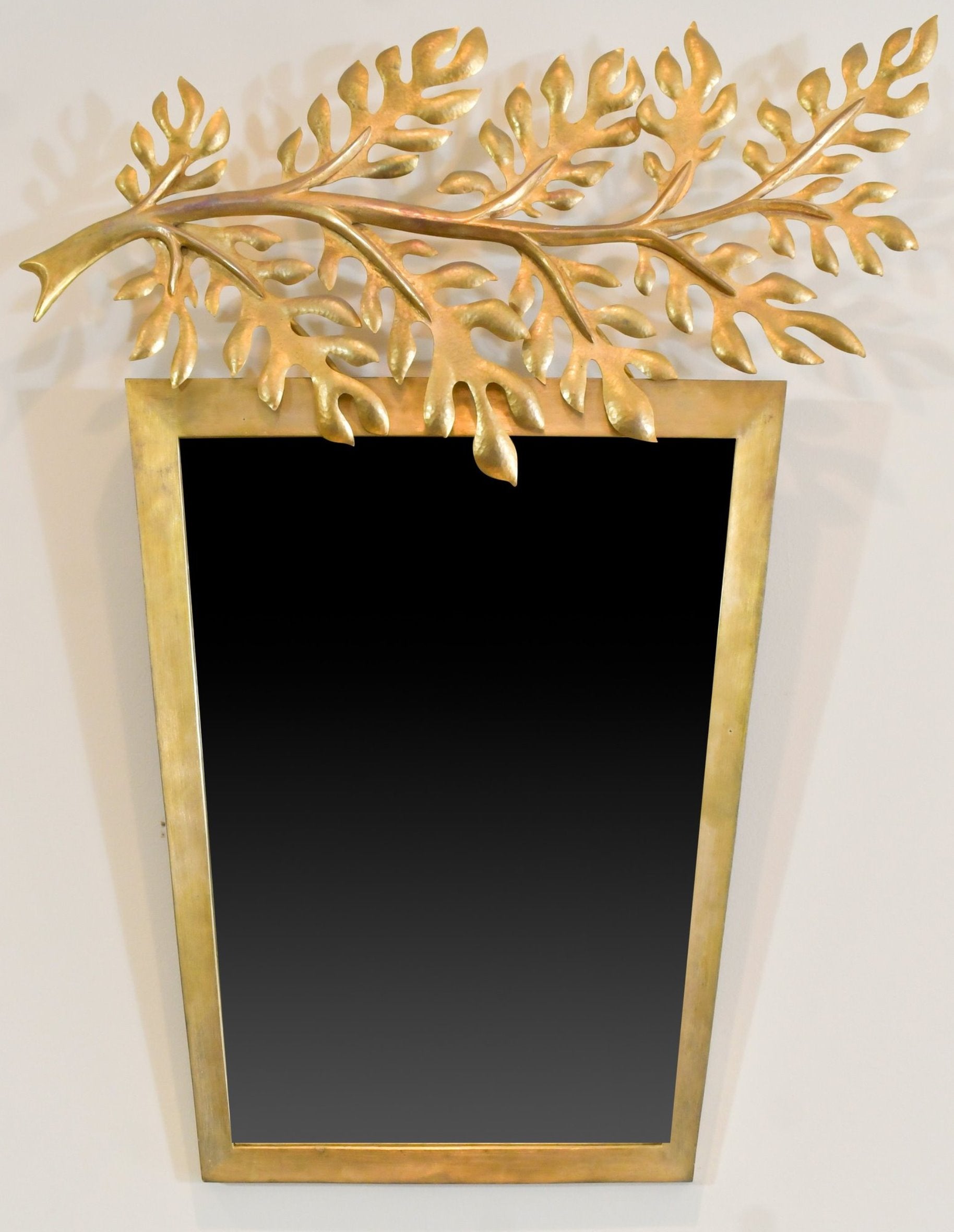 Herve Van Der Straeten "Feuilles de Laurier" Gilt Bronze Mirror