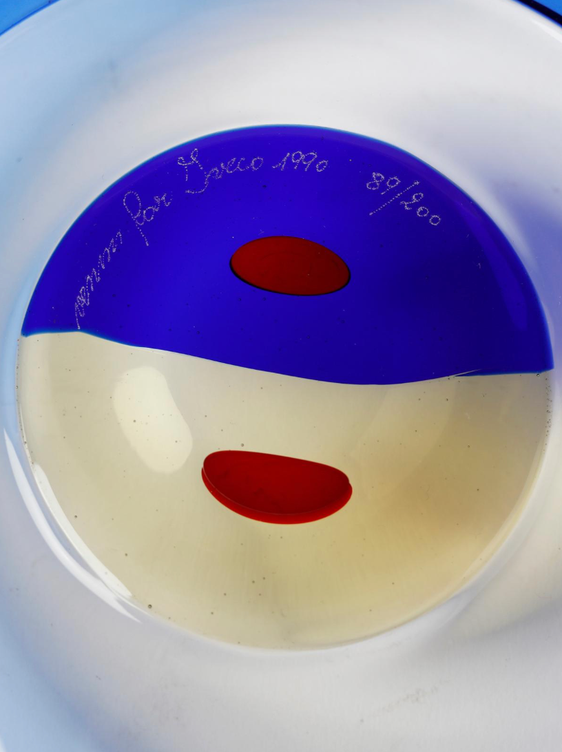 Tapio Wirkkala for Venini Murano Glass Plate on Stand