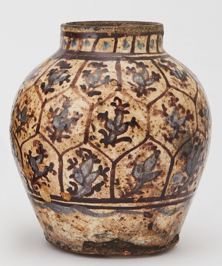 A Glazed Blue and Brown Jar, Mamluk Dynasty, Syria